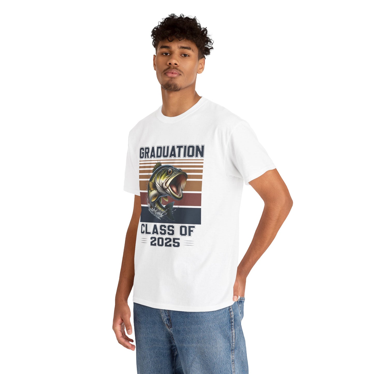 Graduation Fishing T-Shirt for Class of 2025 - Unisex Heavy Cotton Tee