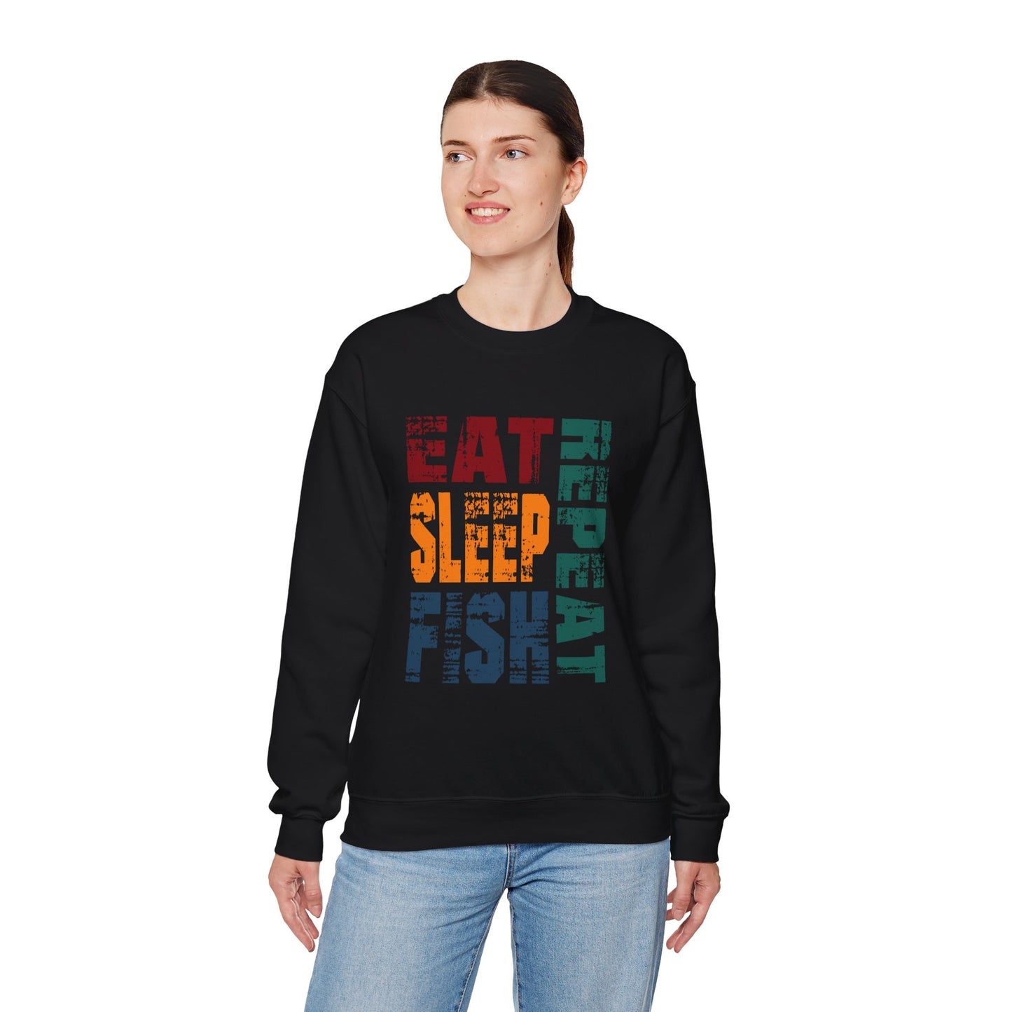 Unisex Heavy Blend™ Crewneck Sweatshirt - Eat Sleep Repeat Fish