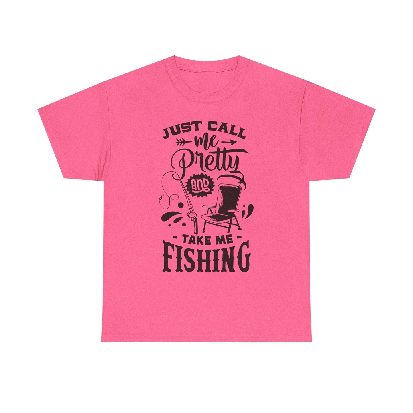 Just Call Me Pretty Fishing Tee - Unisex Heavy Cotton Shirt for Outdoor Enthusiasts