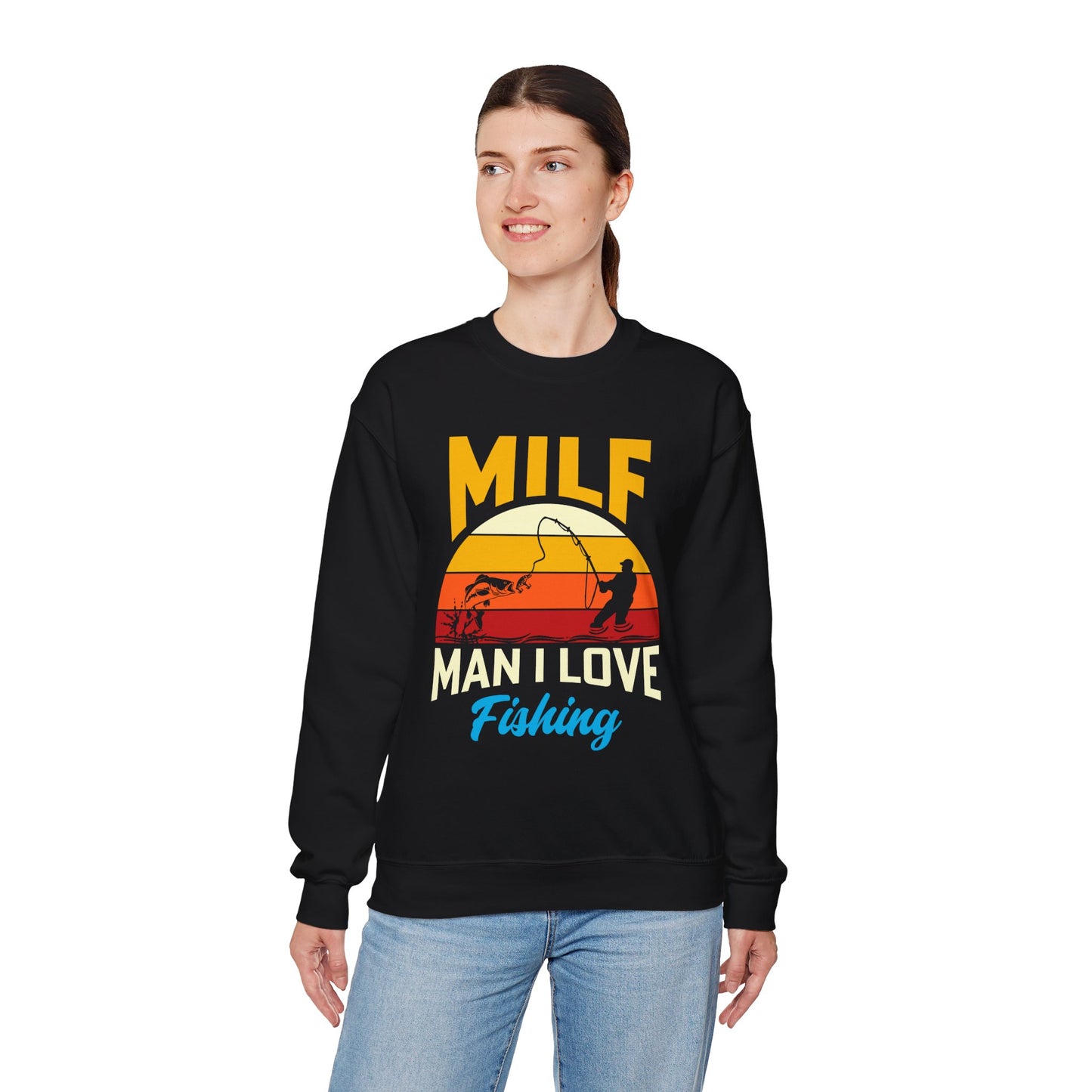 MILF Man I Love Fishing Crewneck Sweatshirt - Unisex Vintage Fishing Apparel