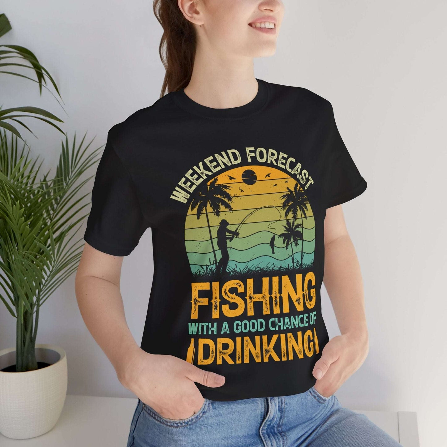 Weekend Forecast Fishing Tee - Unisex Short Sleeve T-Shirt for Outdoor Enthusiasts