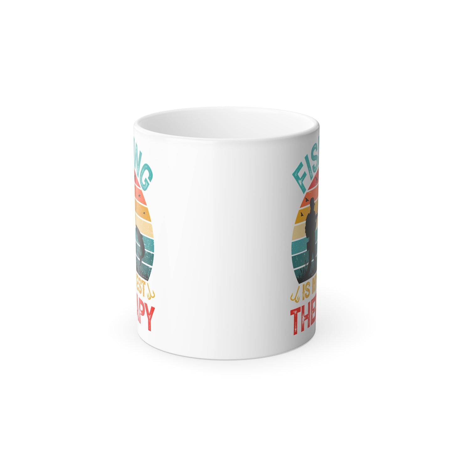 Fishing Is My Best Therapy - Color Morphing Fishing Mug - 11oz Gift for Anglers