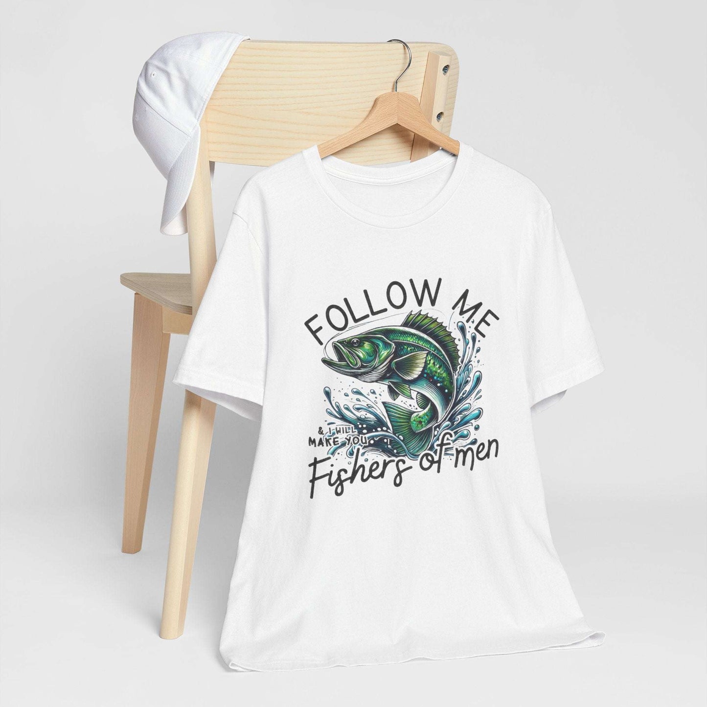 Fishing Enthusiast Tee - 'Follow Me' Short Sleeve Unisex Jersey Shirt