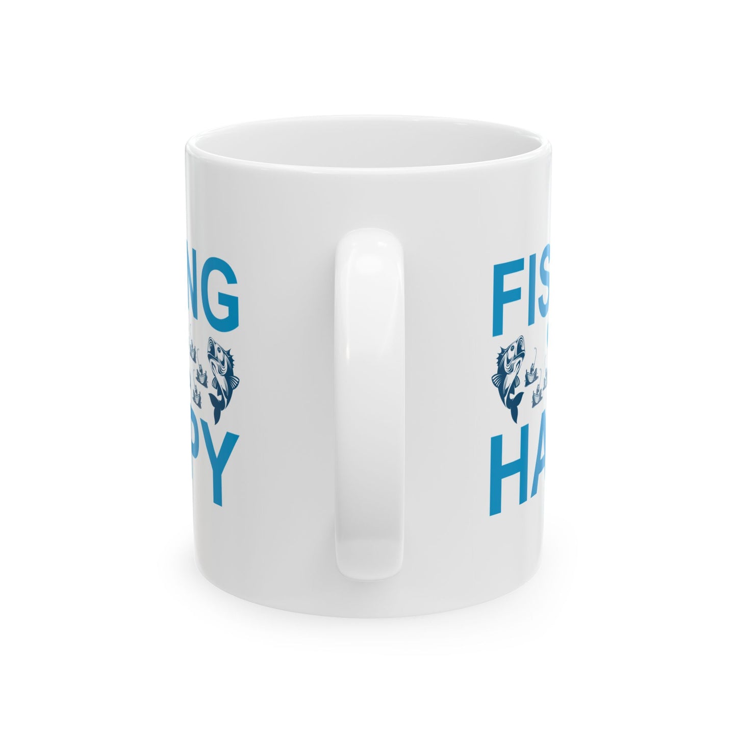 Fishing Makes Me Happy Ceramic Mug, (11oz, 15oz)