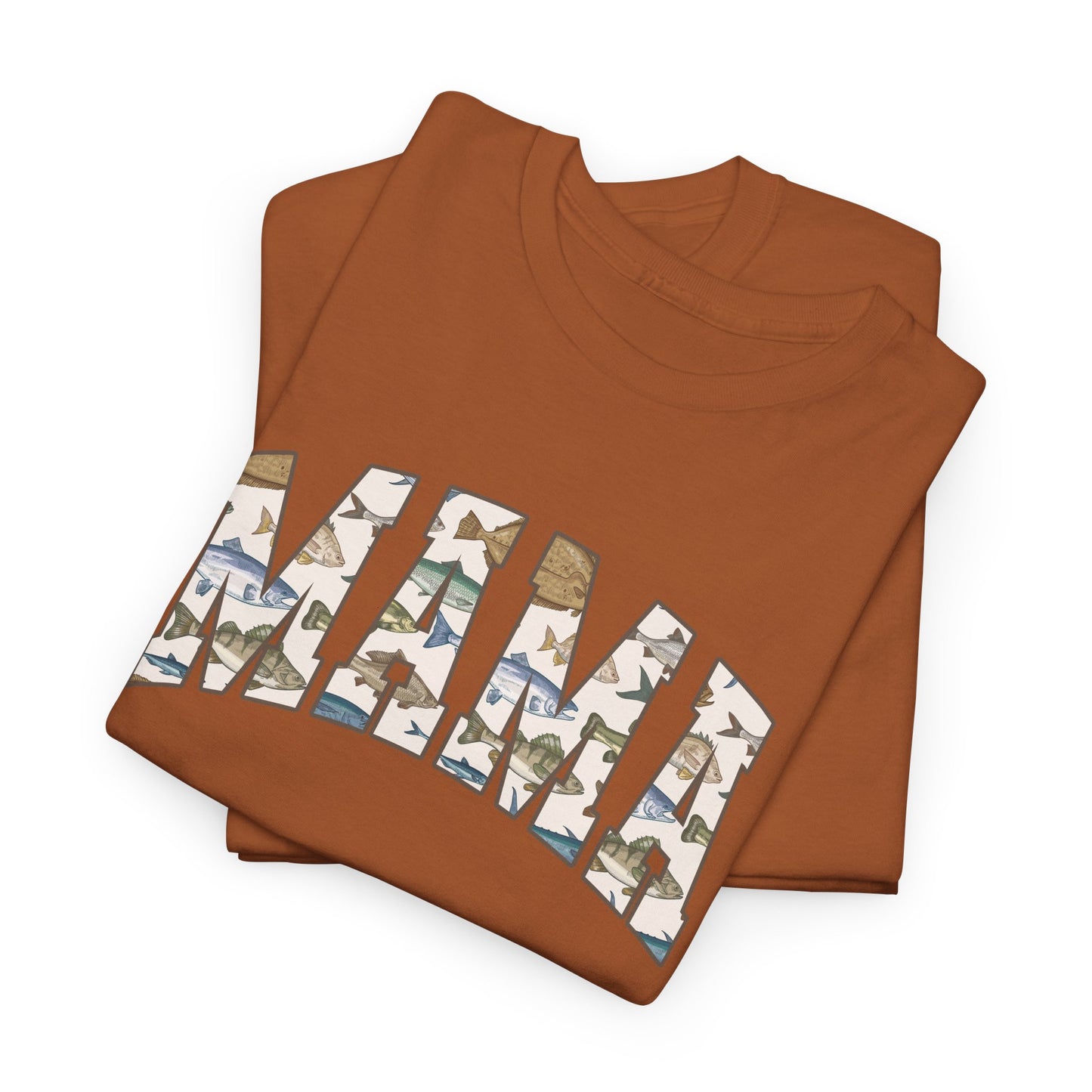 MAMA Fishing Design - Perfect for Everyday Wear & Gifts - Casual Unisex Heavy Cotton Tee with Camo