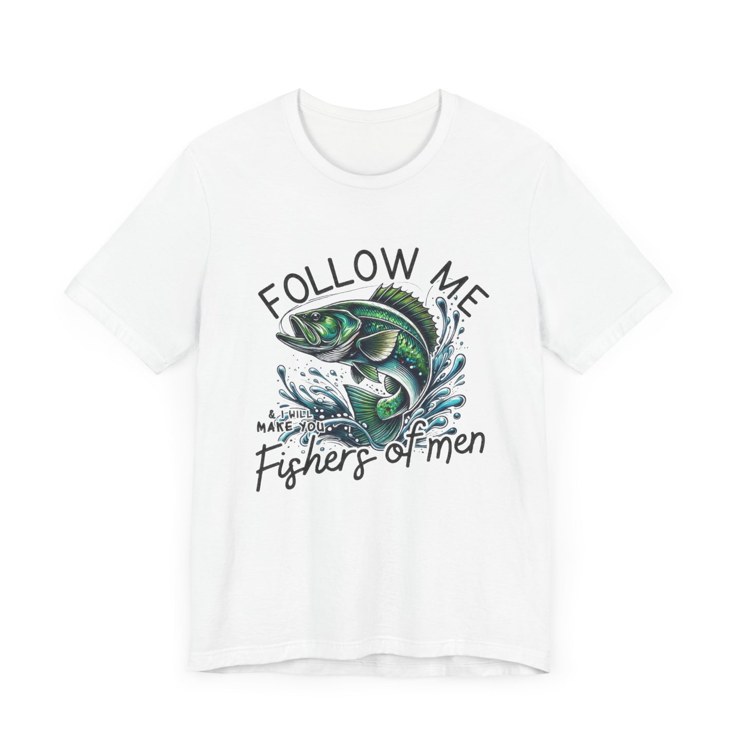 Fishing Enthusiast Tee - 'Follow Me Fishers of Men' Short Sleeve Unisex Jersey Shirt