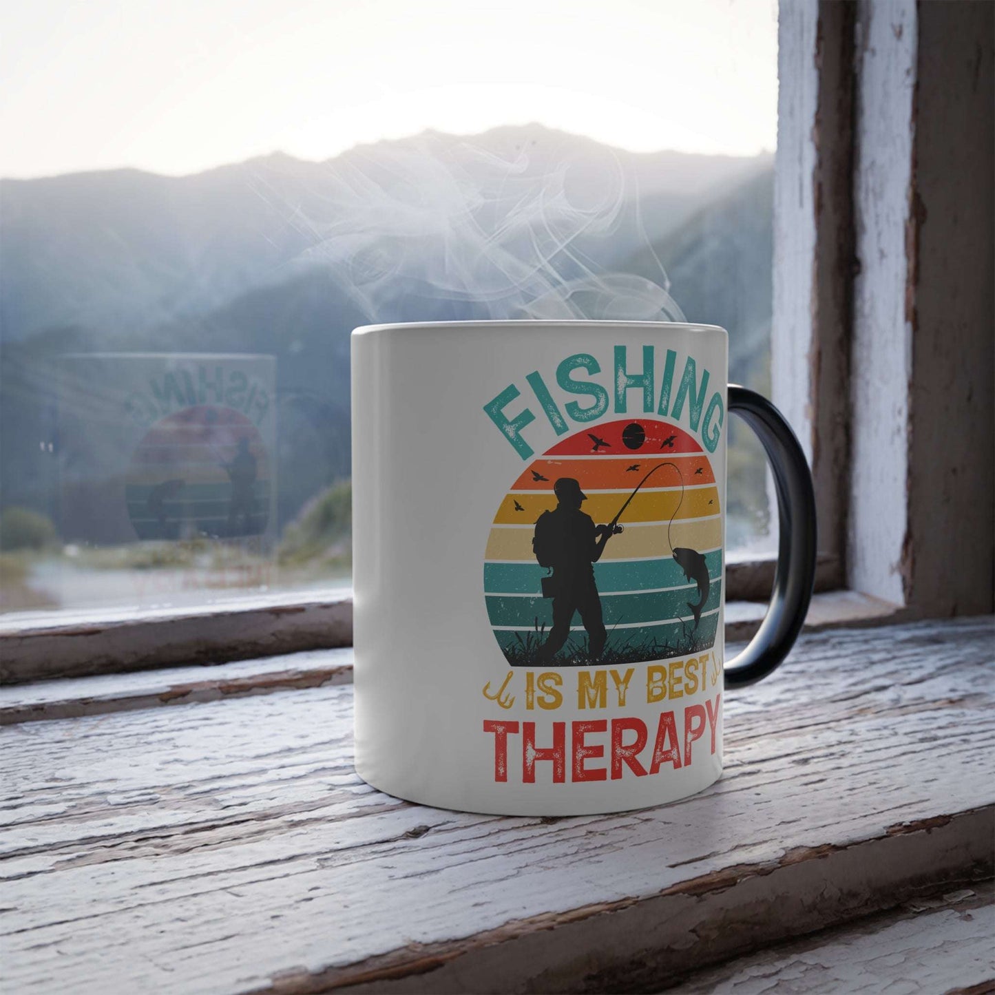 Color Morphing Fishing Mug - 11oz Fishing Therapy Gift for Anglers