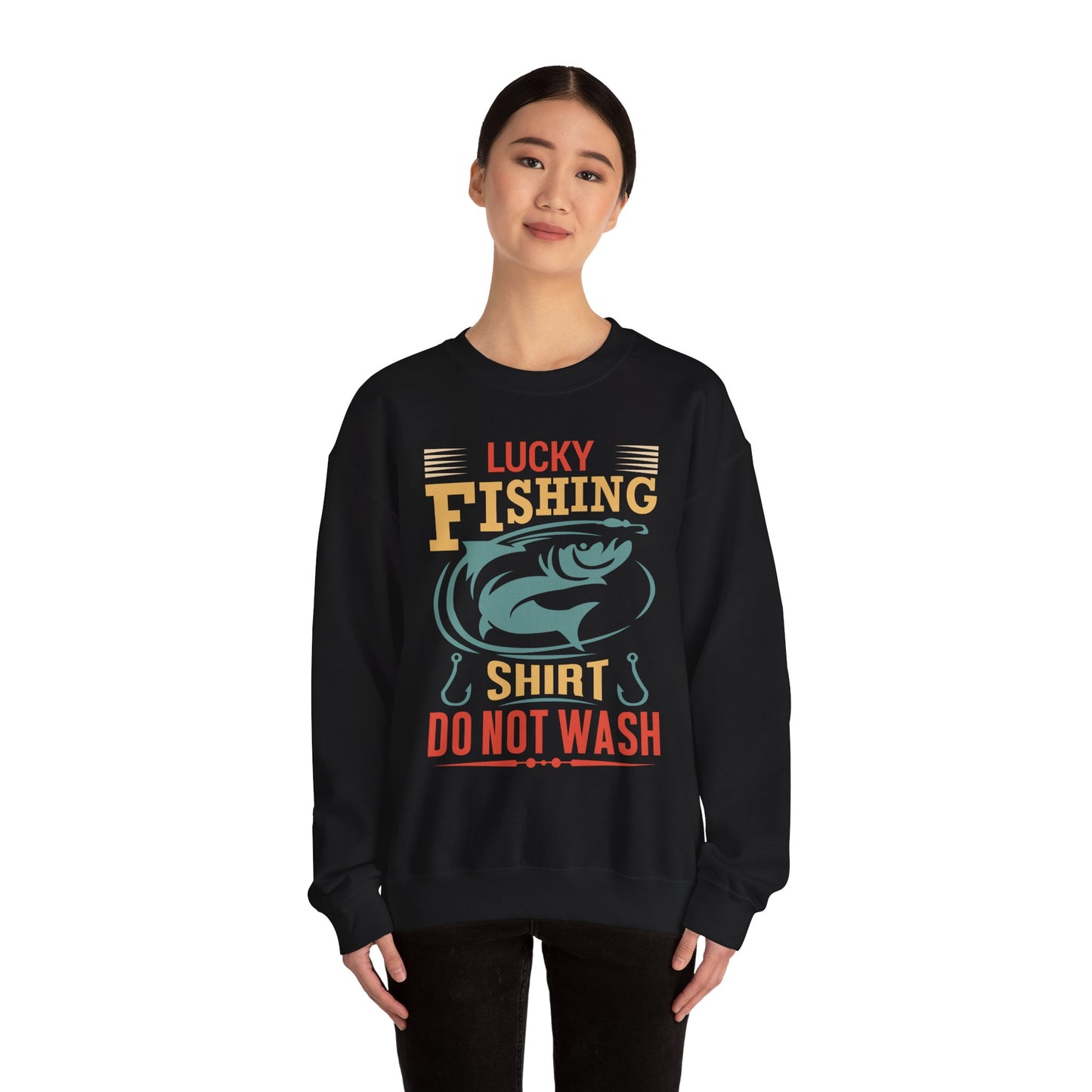 Lucky Fishing Crewneck Sweatshirt - Perfect Gift for Anglers