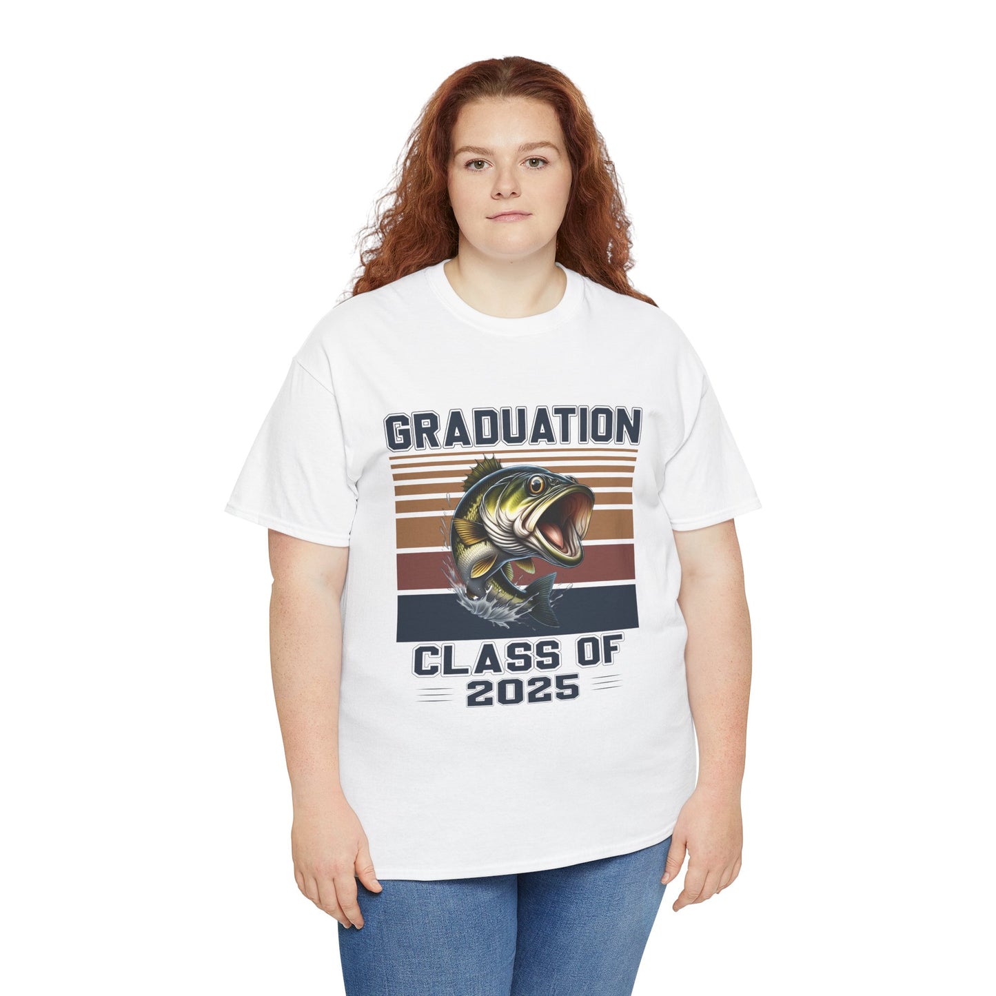 Graduation Fishing T-Shirt for Class of 2025 - Unisex Heavy Cotton Tee