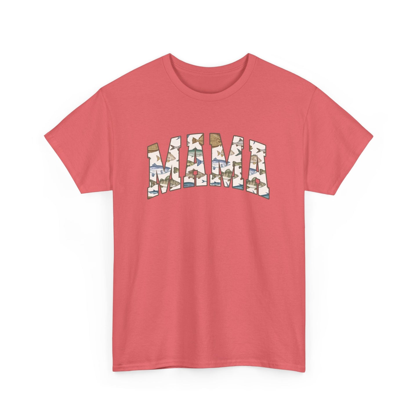 MAMA Fishing Design - Perfect for Everyday Wear & Gifts - Casual Unisex Heavy Cotton Tee with Camo