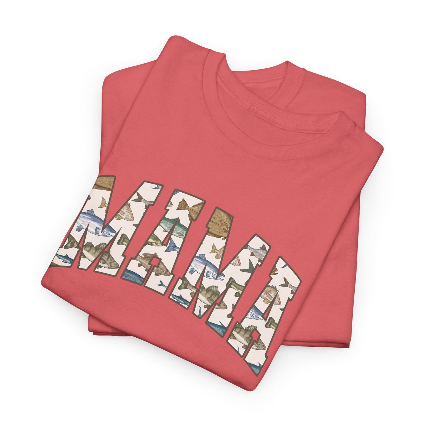 MAMA Fishing Design - Perfect for Everyday Wear & Gifts - Casual Unisex Heavy Cotton Tee with Camo