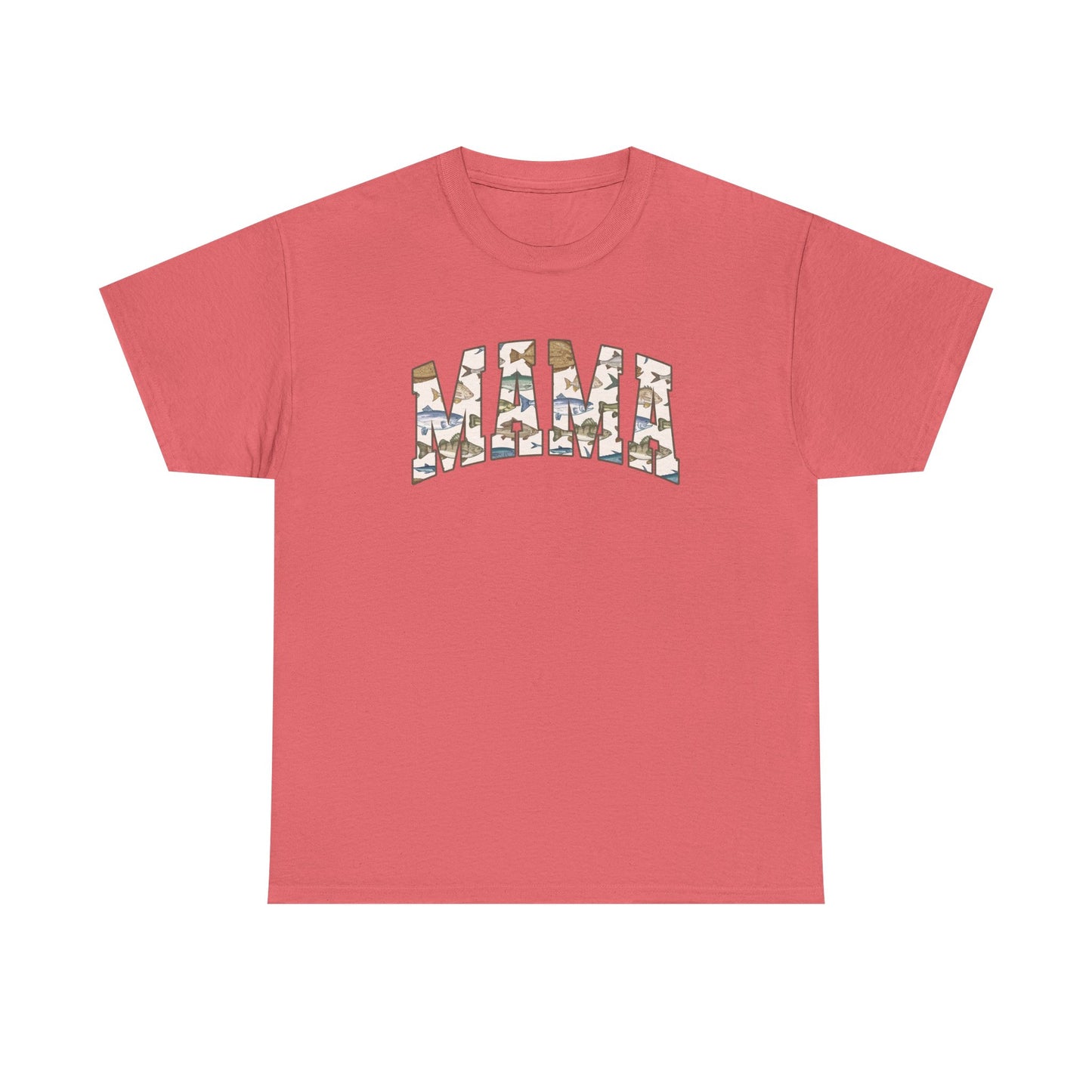 MAMA Fishing Design - Perfect for Everyday Wear & Gifts - Casual Unisex Heavy Cotton Tee with Camo