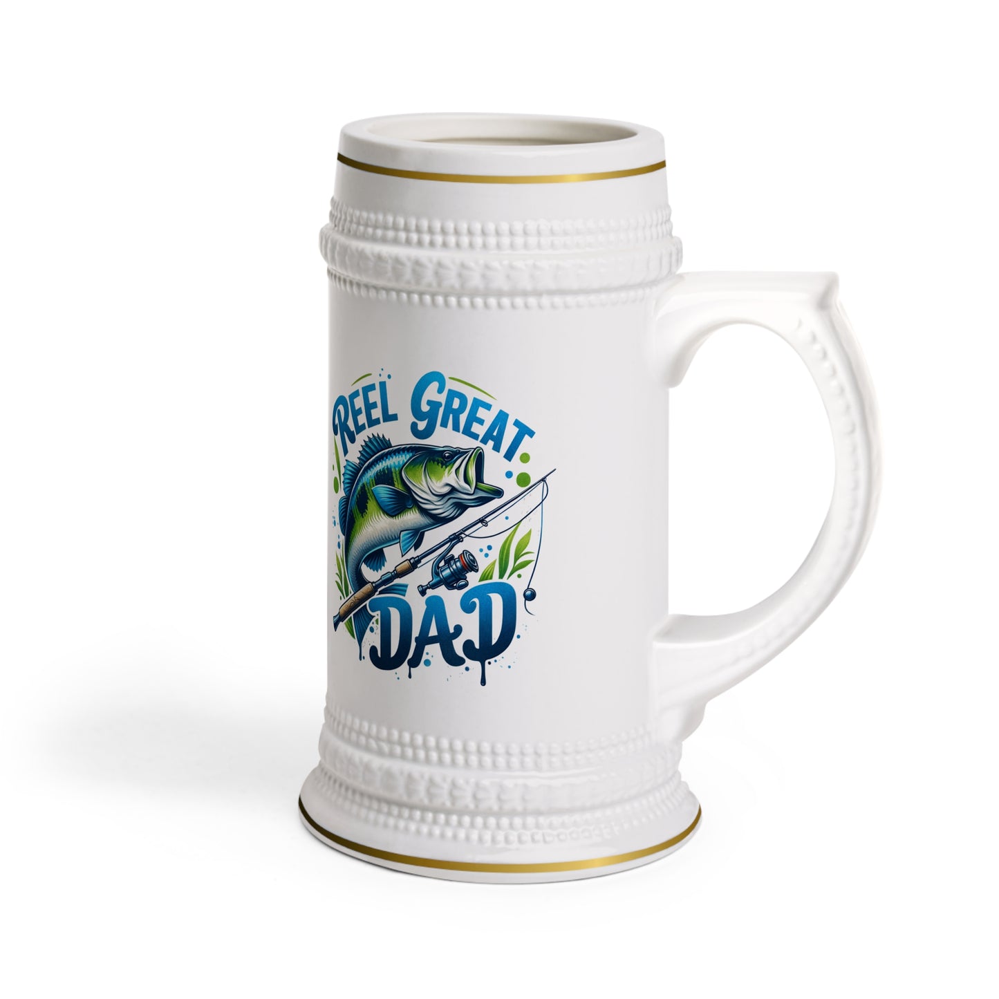 Fishing Dad Beer Stein Mug - Perfect Gift for Father's Day, Fishermen, and Beer Lovers