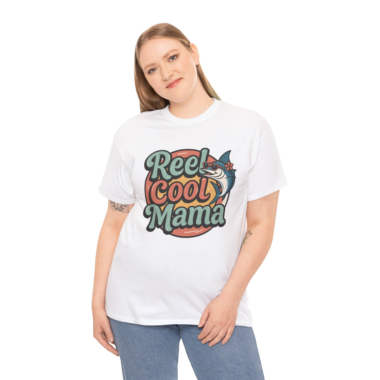 Reel Cool Mama Unisex Heavy Cotton Tee - Fun Fishing Graphic T-Shirt