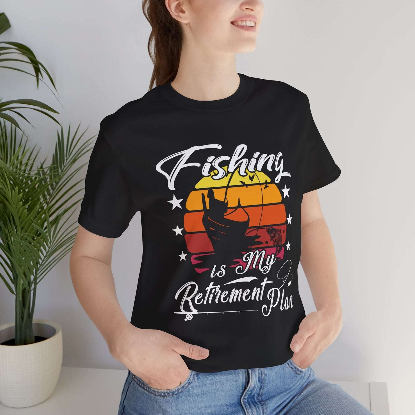 Fishing Is My Retirement Plan Tee - Unisex Jersey Short Sleeve T-Shirt for Fishing Enthusiasts