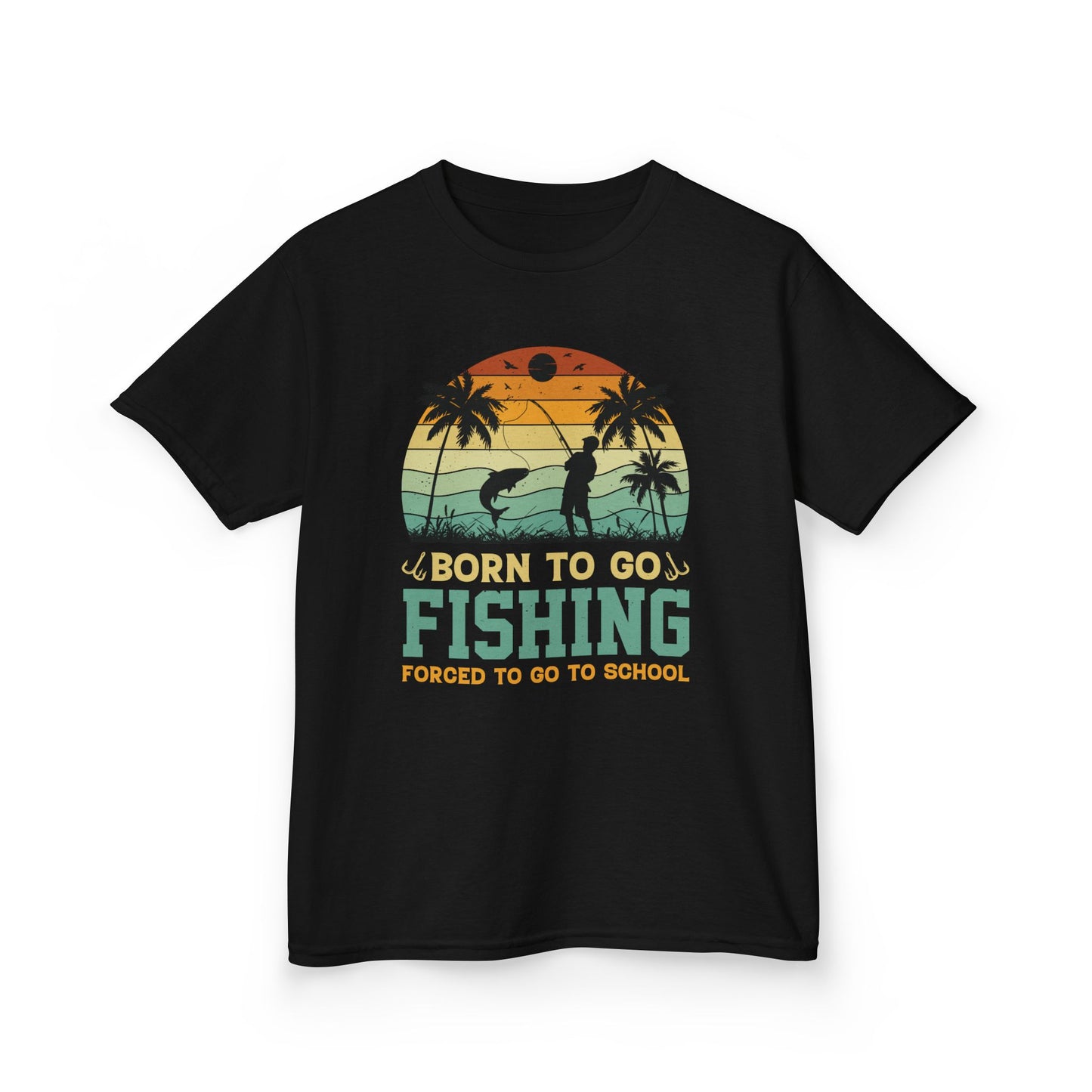 Kids Fishing Tee - Born to Go Fishing Forced to Go to School