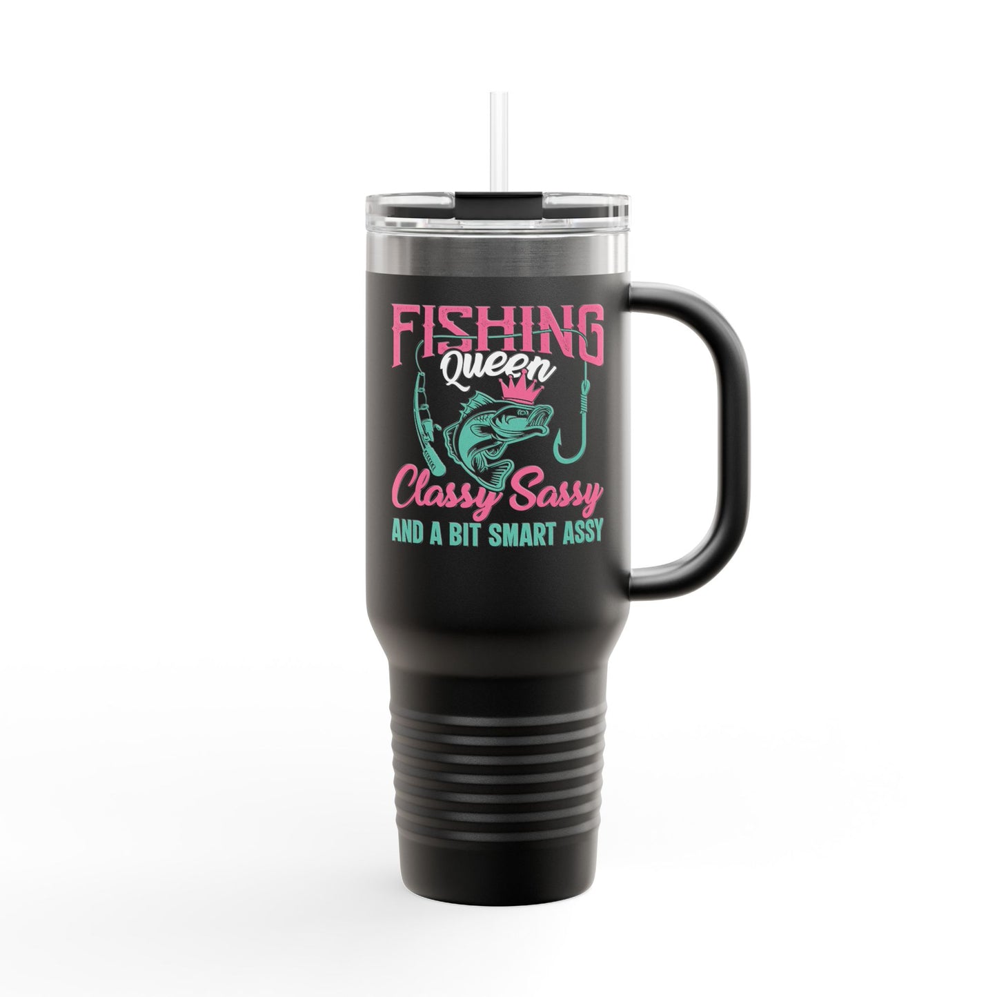 Fishing Queen Insulated Travel Mug - 40oz, Classy Sassy Design