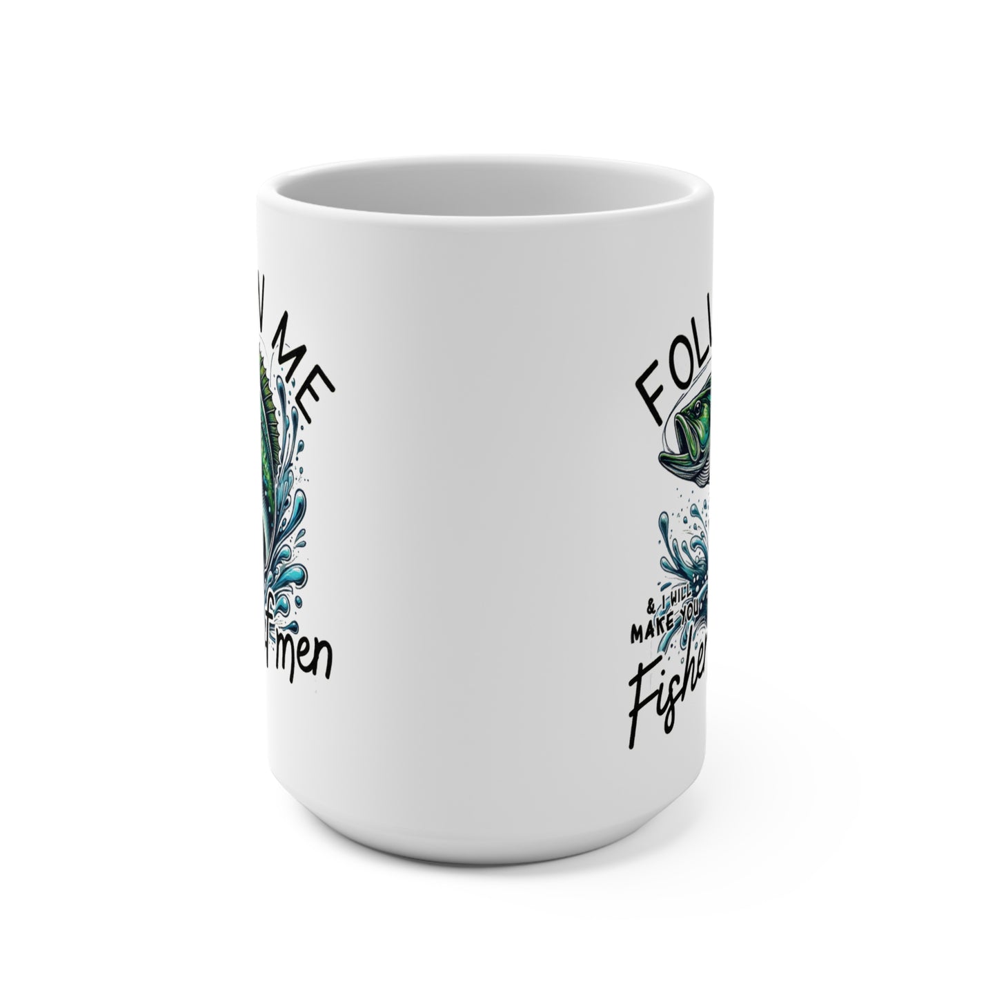 Follow Me Fishing Mug 15oz - Perfect Gift for Anglers and Fishing Enthusiasts