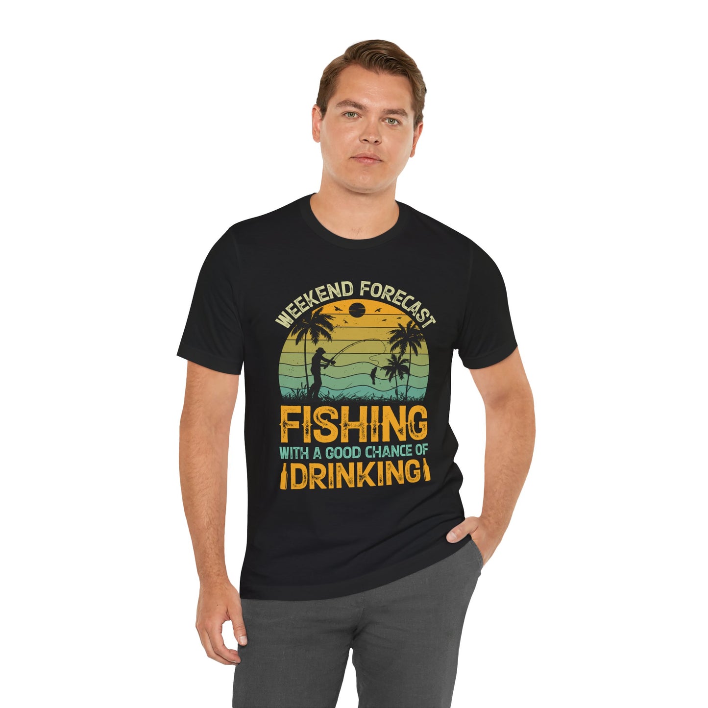 Weekend Forecast Fishing Tee - Unisex Short Sleeve T-Shirt for Outdoor Enthusiasts