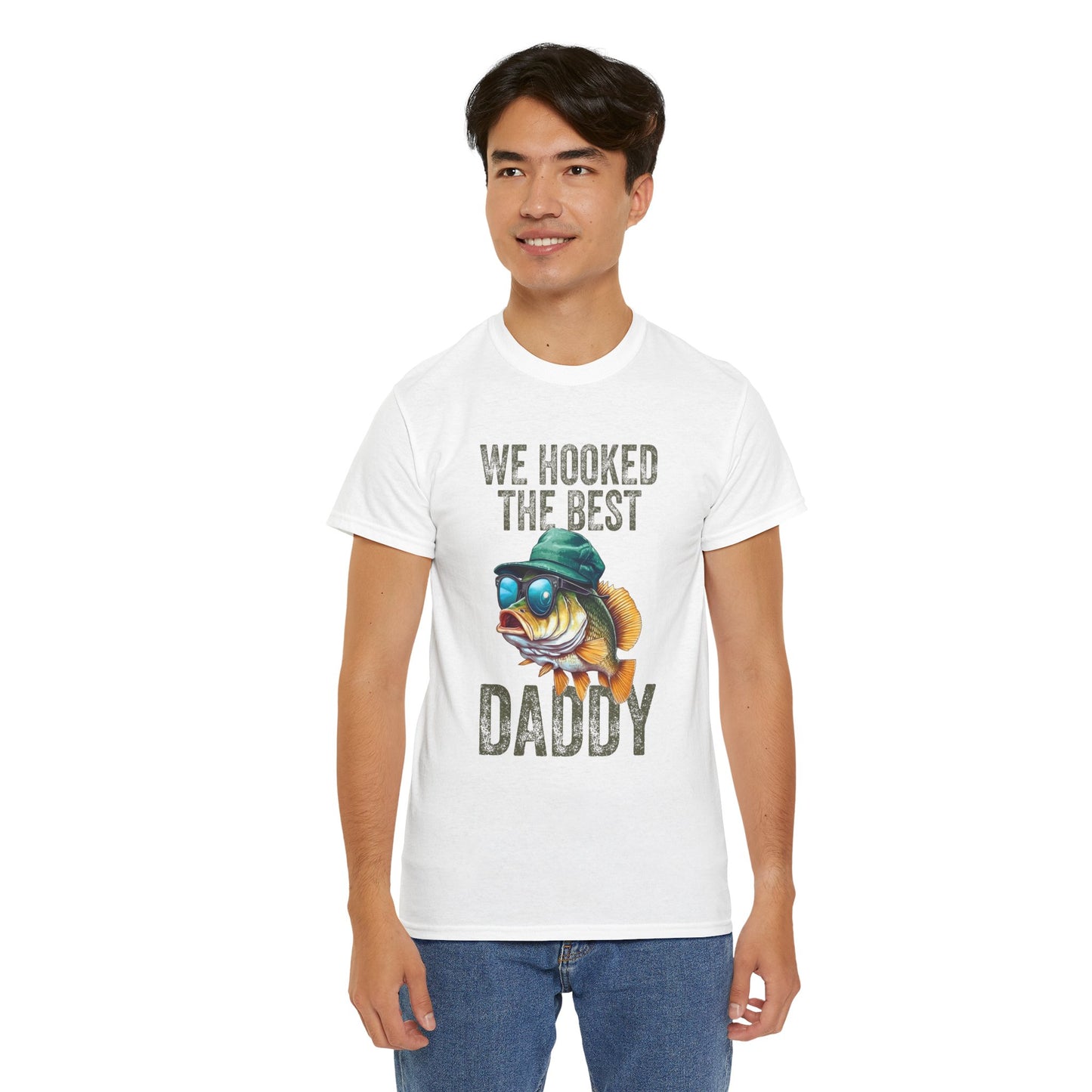 Fishing Dad Unisex Heavy Cotton Tee - We Hooked the Best Daddy Shirt