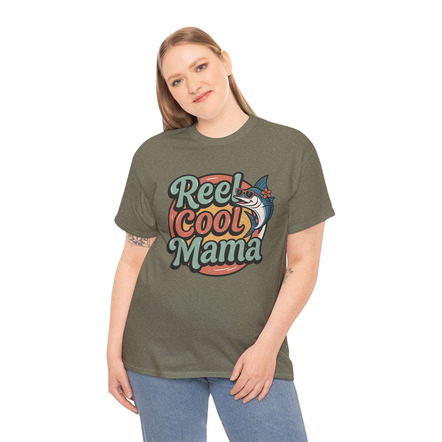 Reel Cool Mama Unisex Heavy Cotton Tee - Fun Fishing Graphic T-Shirt