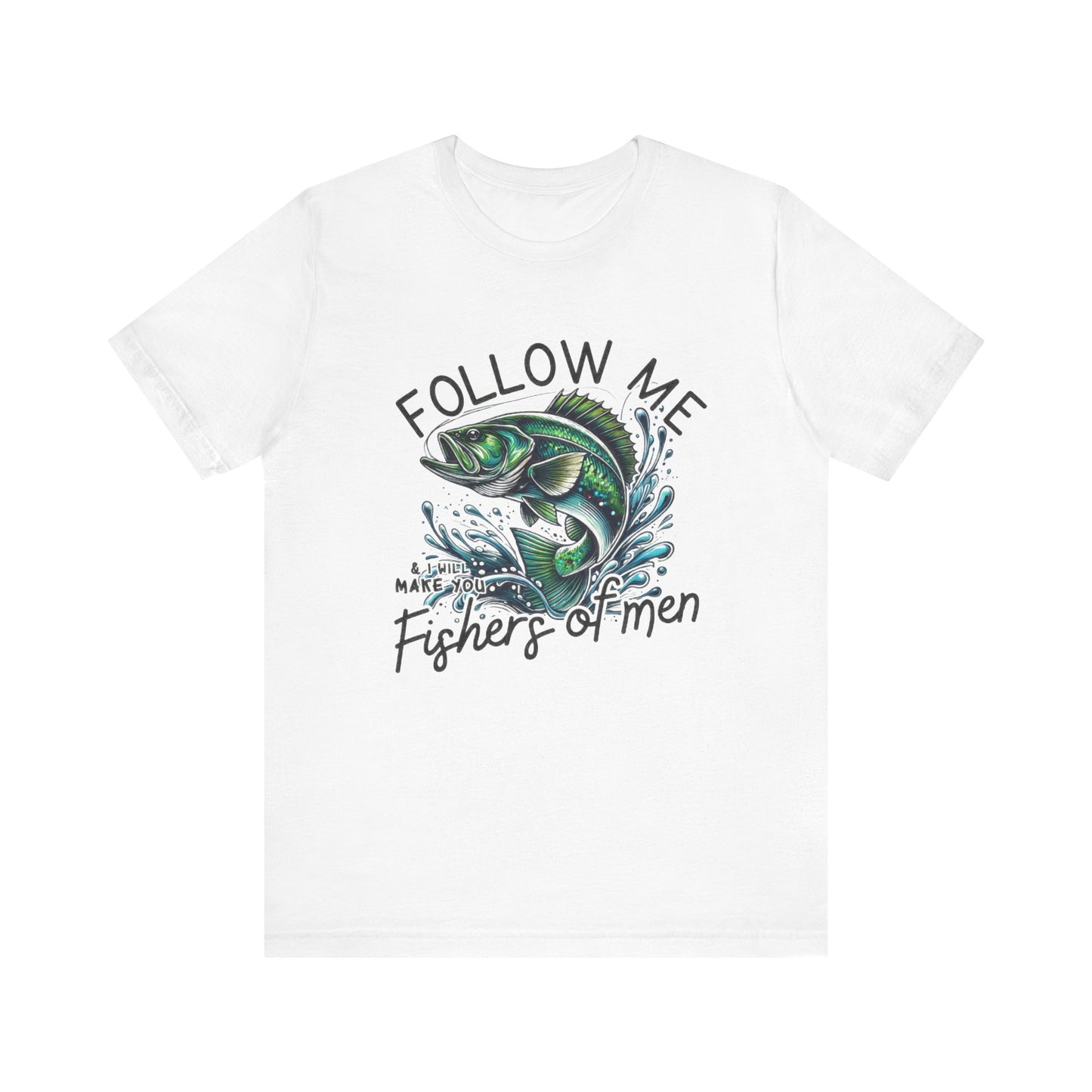 Fishing Enthusiast Tee - 'Follow Me Fishers of Men' Short Sleeve Unisex Jersey Shirt