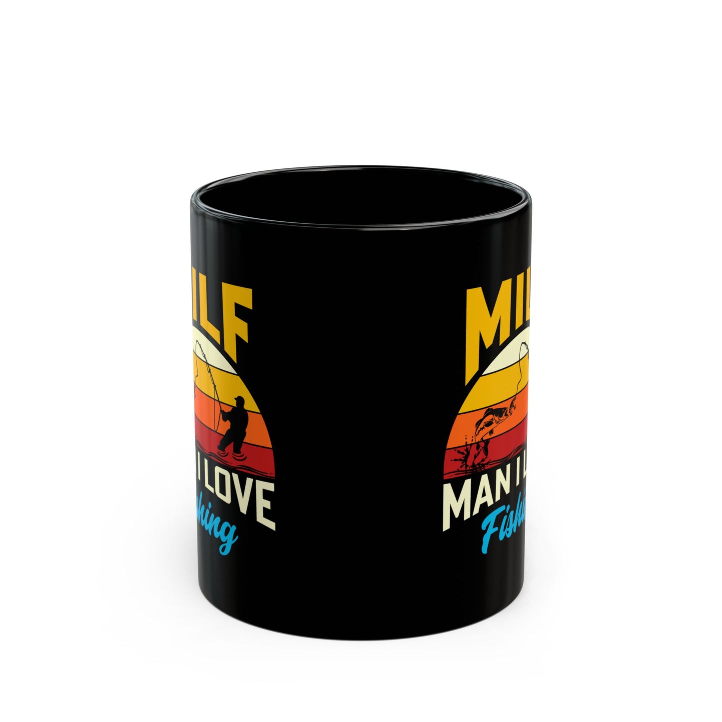 Funny Fishing Black Mug - MILF: Man I Love Fishing - Perfect Gift for Anglers