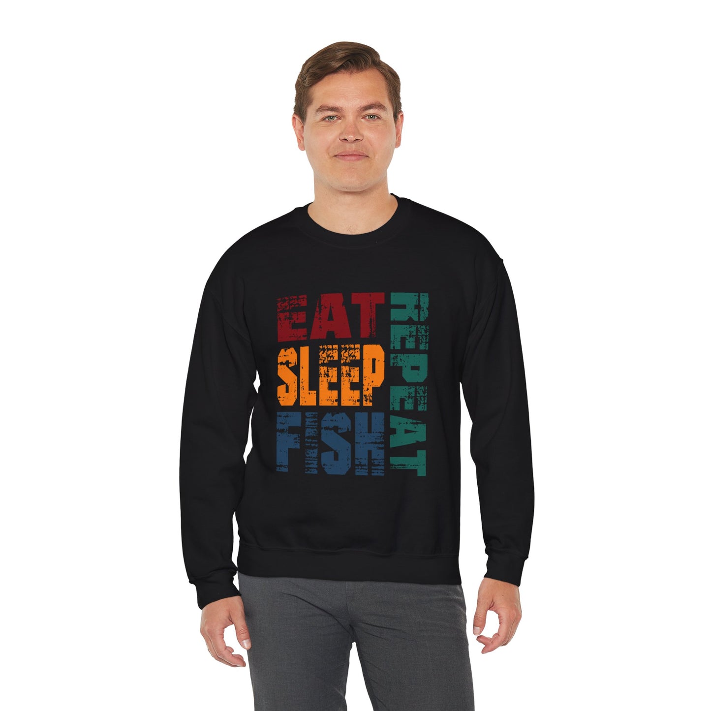 Unisex Heavy Blend™ Crewneck Sweatshirt - Eat Sleep Repeat Fish