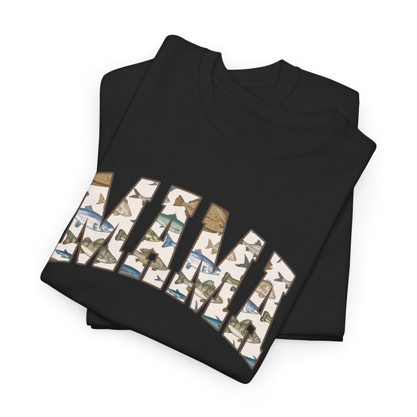 MAMA Fishing Design - Perfect for Everyday Wear & Gifts - Casual Unisex Heavy Cotton Tee with Camo