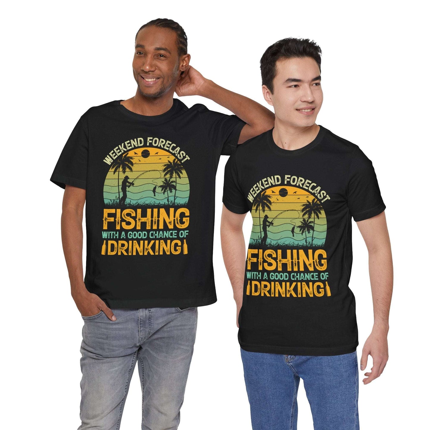 Weekend Forecast Fishing Tee - Unisex Short Sleeve T-Shirt for Outdoor Enthusiasts