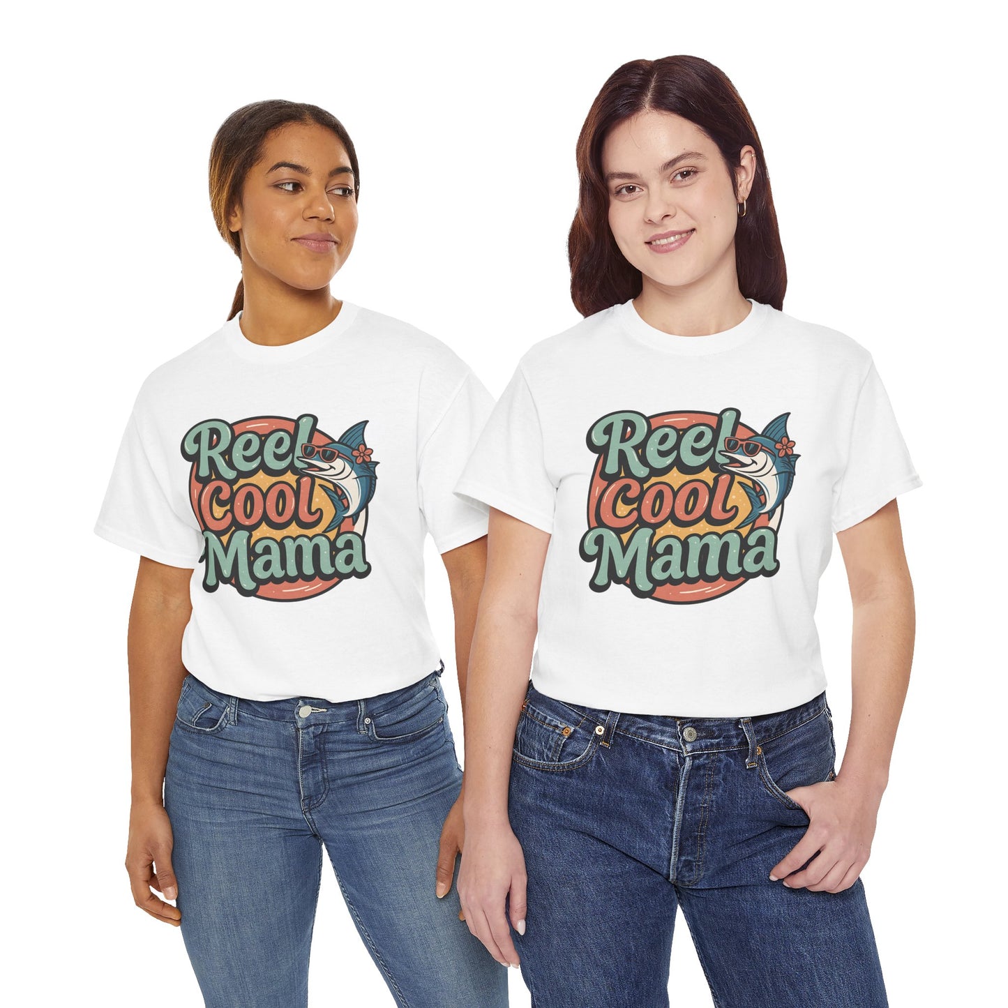 Reel Cool Mama Unisex Heavy Cotton Tee - Fun Fishing Graphic T-Shirt