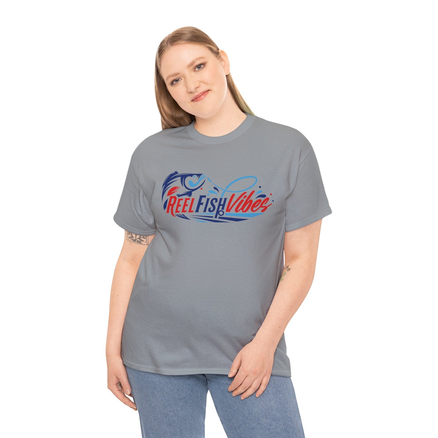 Reel Fish Vibes T-Shirt, Fishing Shirt, Unisex Cotton Tee, Angler Gift, Outdoor Apparel, Summer Fishing Style, Vacation Wear