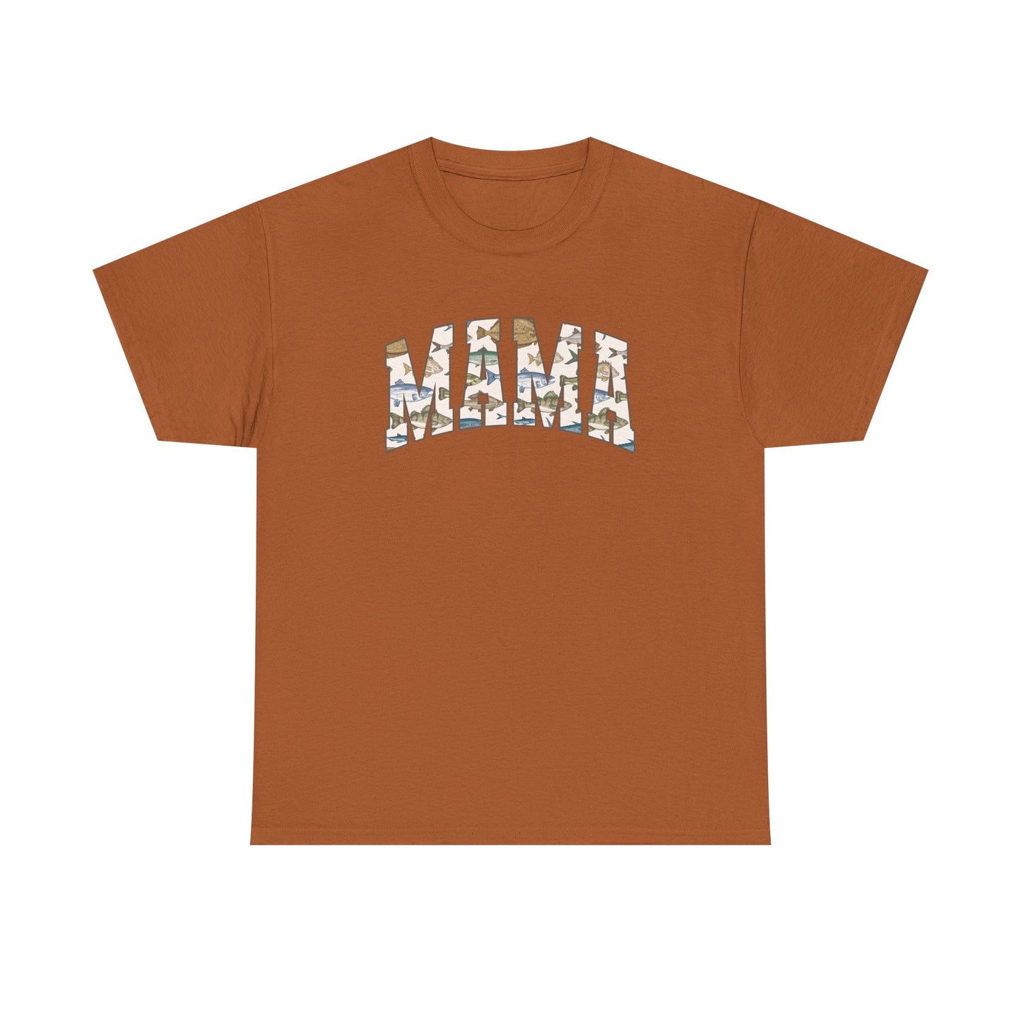 MAMA Fishing Design - Perfect for Everyday Wear & Gifts - Casual Unisex Heavy Cotton Tee with Camo