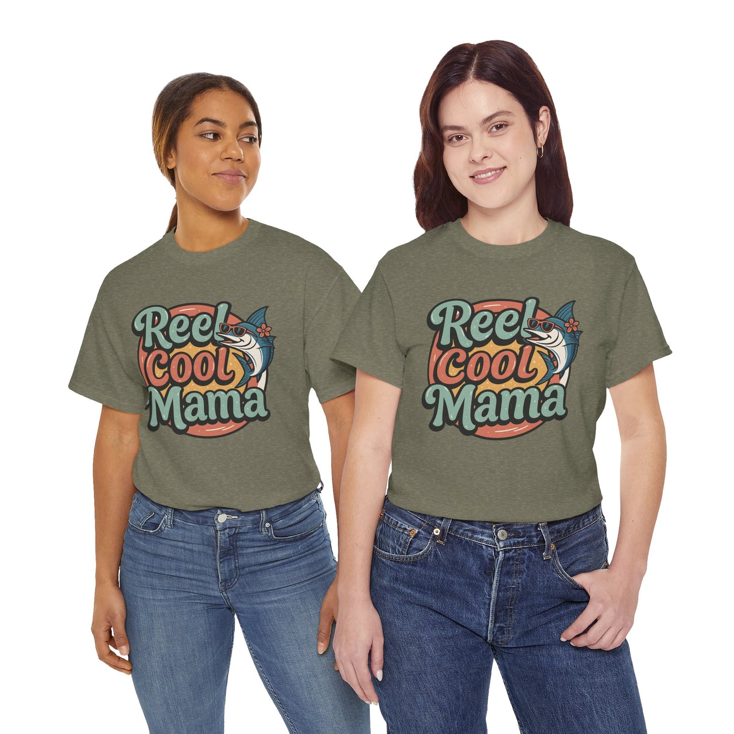 Reel Cool Mama Unisex Heavy Cotton Tee - Fun Fishing Graphic T-Shirt