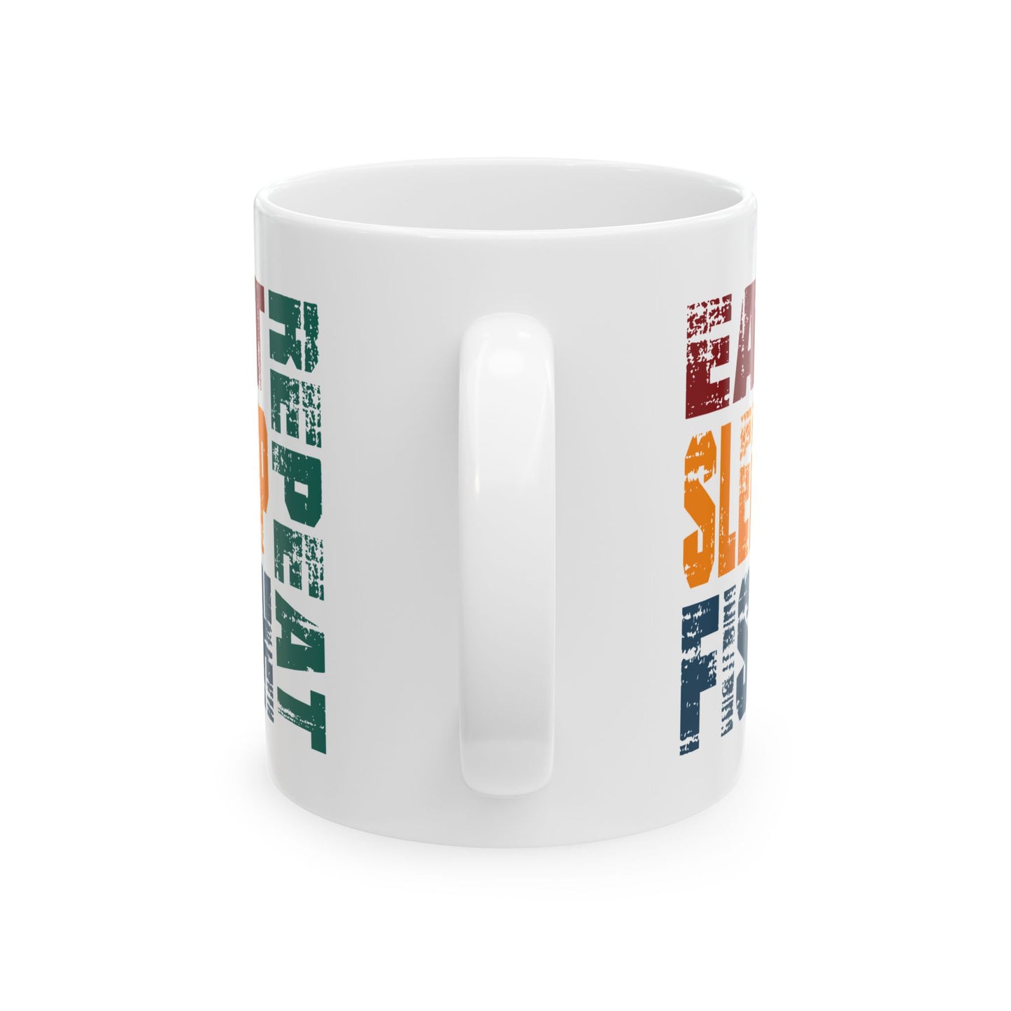 Coffee Lover's Ceramic Mug - "Eat, Sleep, Repeat" - Perfect for Home and Office