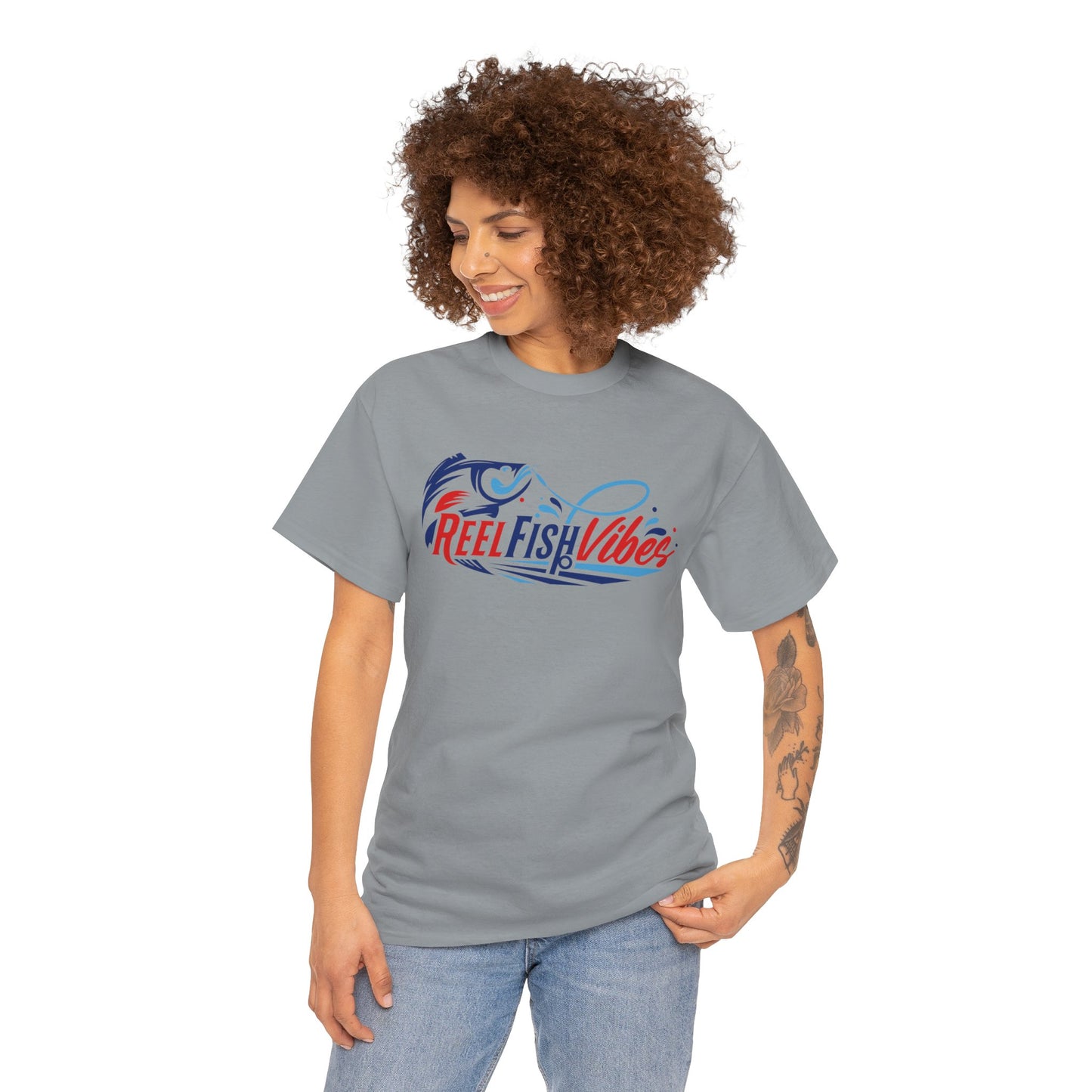 Reel Fish Vibes T-Shirt, Fishing Shirt, Unisex Cotton Tee, Angler Gift, Outdoor Apparel, Summer Fishing Style, Vacation Wear
