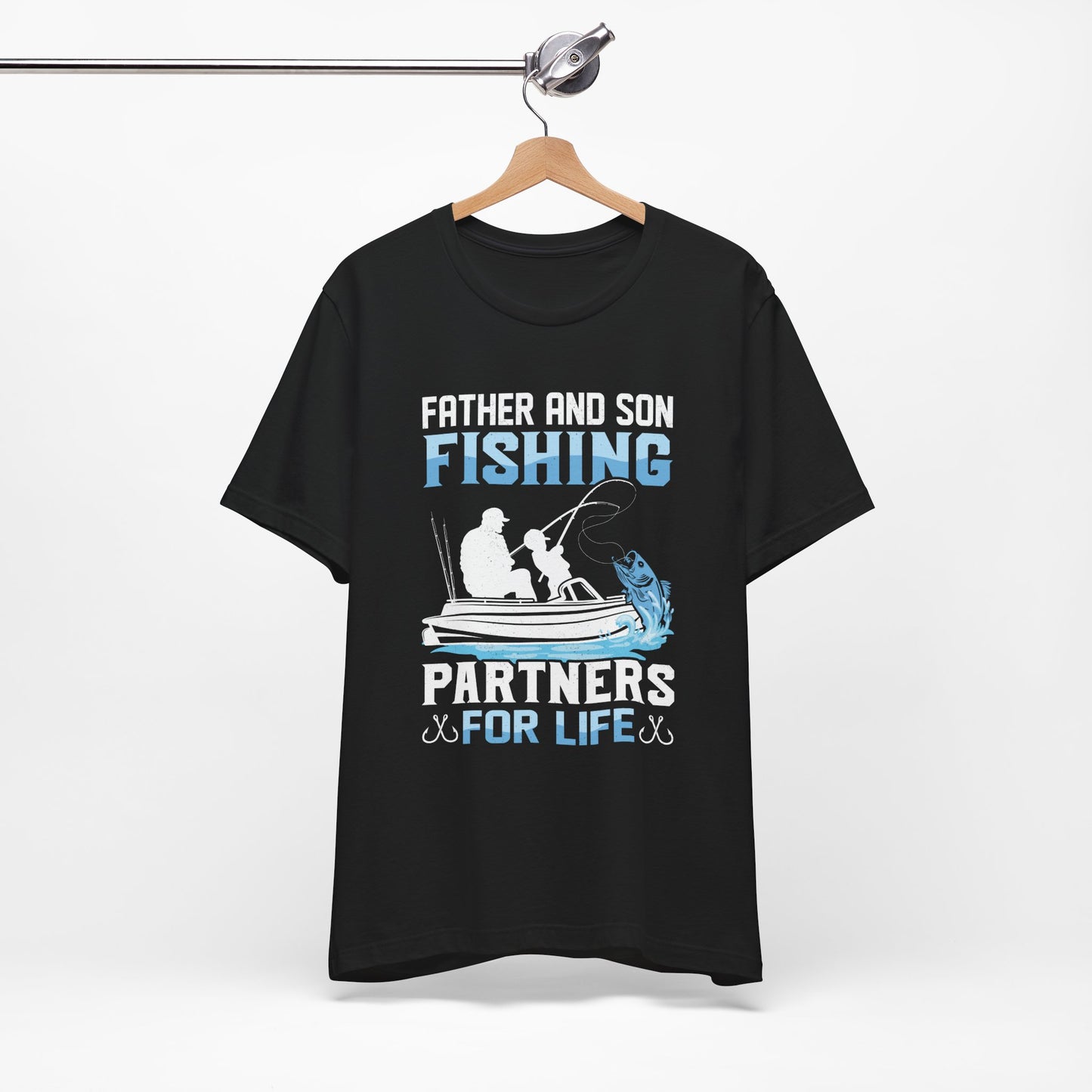 Father and Son Fishing Partners Short Sleeve Tee - Unisex Jersey T-Shirt