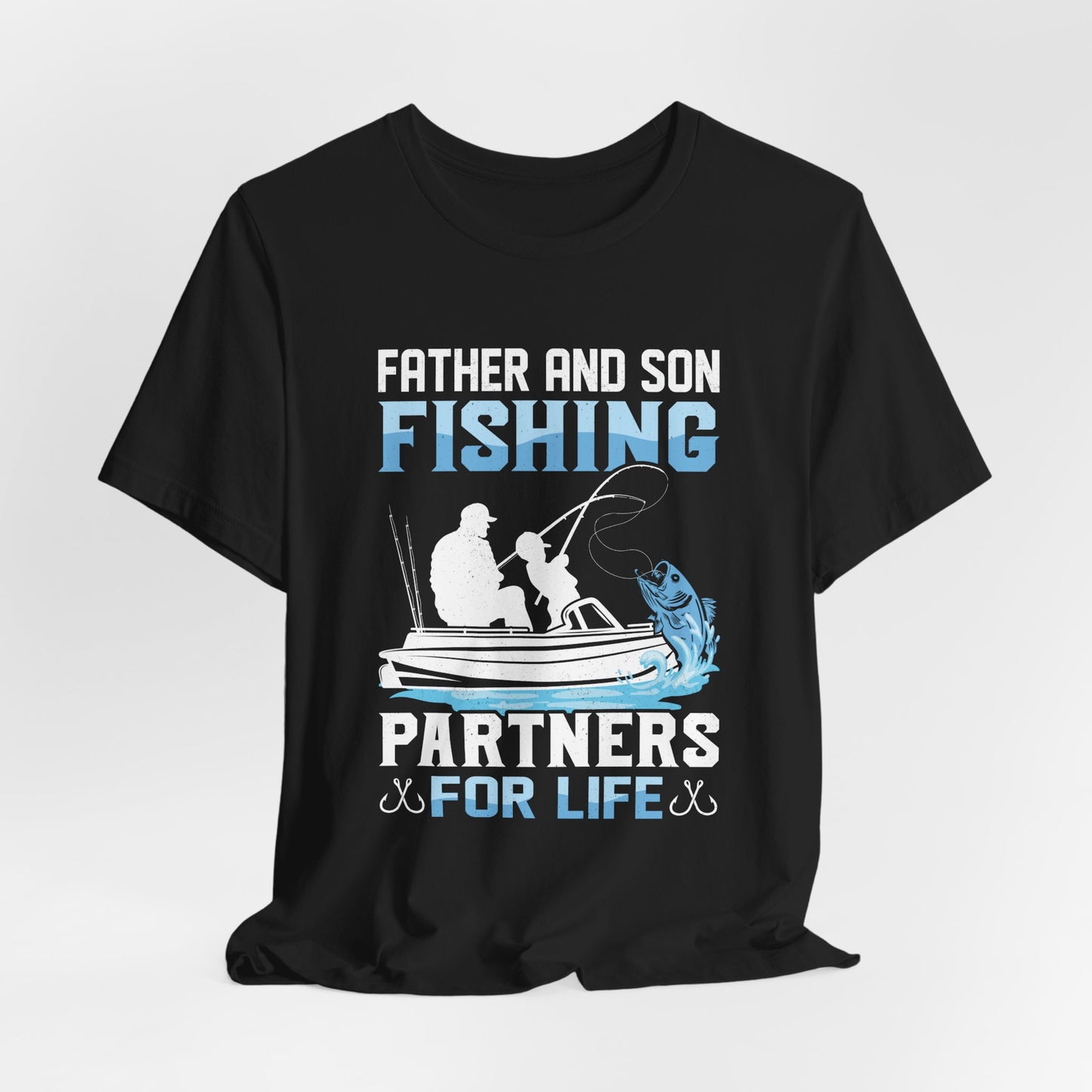 Father and Son Fishing Partners Short Sleeve Tee - Unisex Jersey T-Shirt