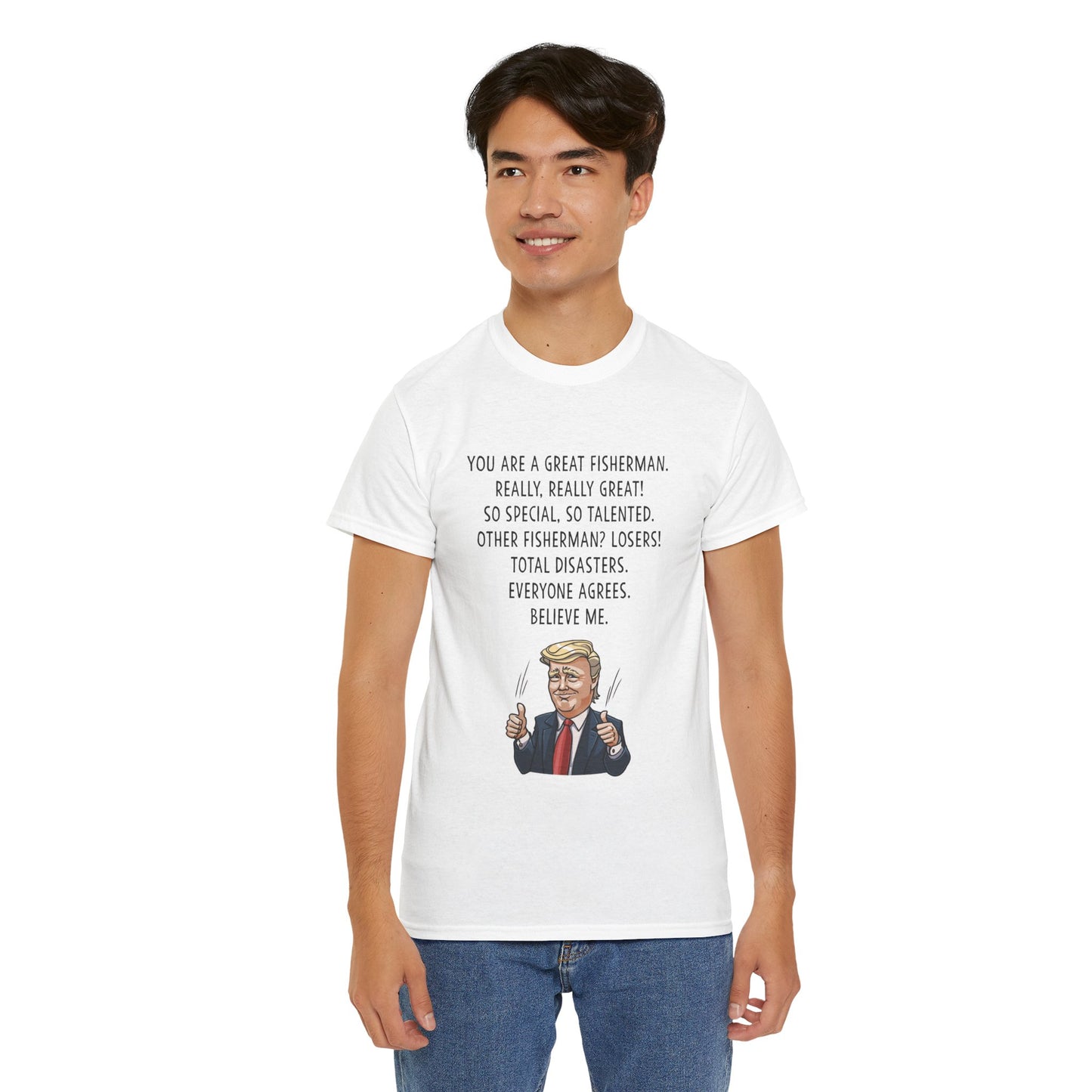 Funny Fisherman Unisex Heavy Cotton Tee - 'You Are a Great Fisherman' Design