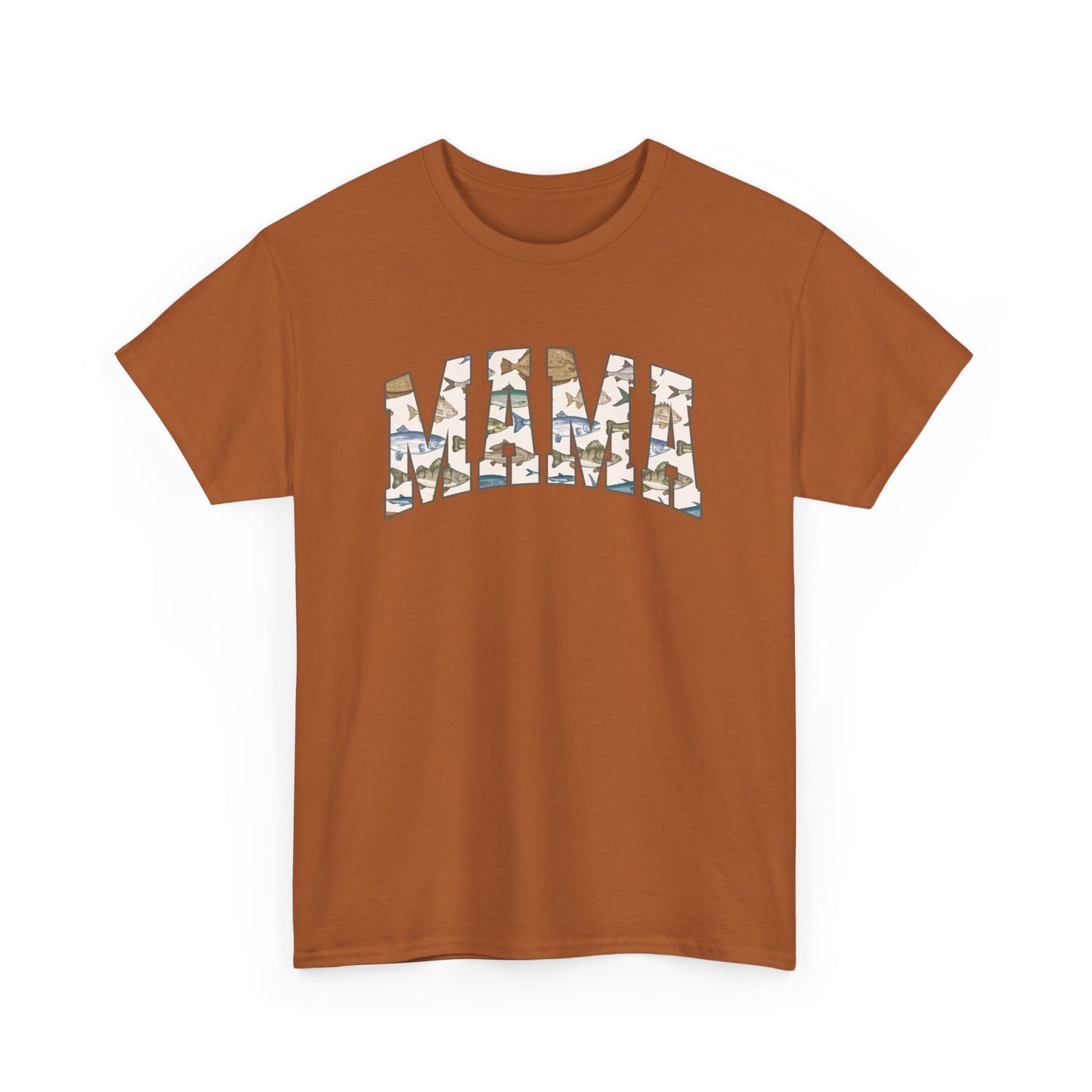 MAMA Fishing Design - Perfect for Everyday Wear & Gifts - Casual Unisex Heavy Cotton Tee with Camo