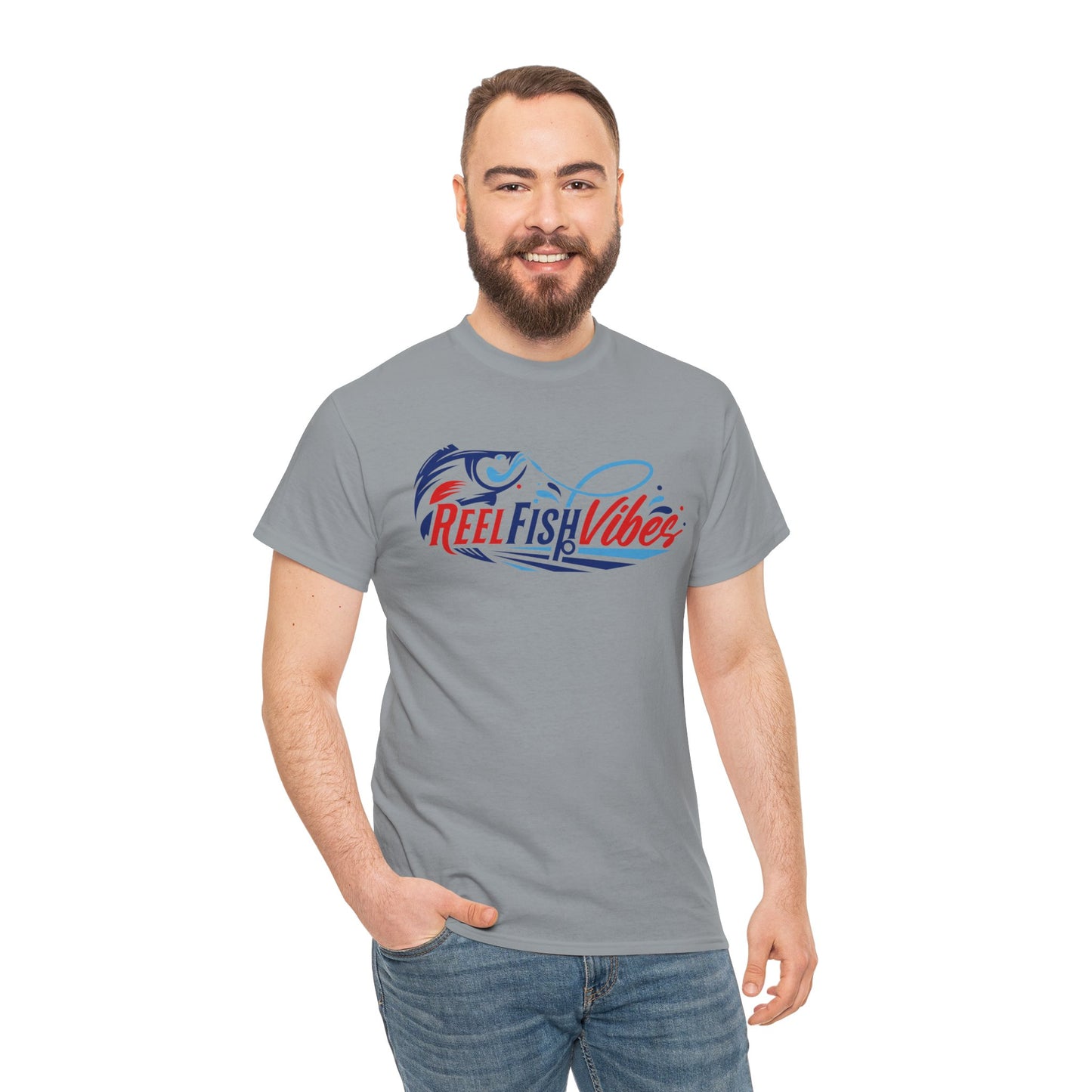 Reel Fish Vibes T-Shirt, Fishing Shirt, Unisex Cotton Tee, Angler Gift, Outdoor Apparel, Summer Fishing Style, Vacation Wear