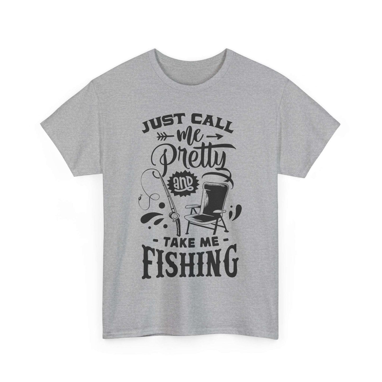 Just Call Me Pretty Fishing Tee - Unisex Heavy Cotton Shirt for Outdoor Enthusiasts