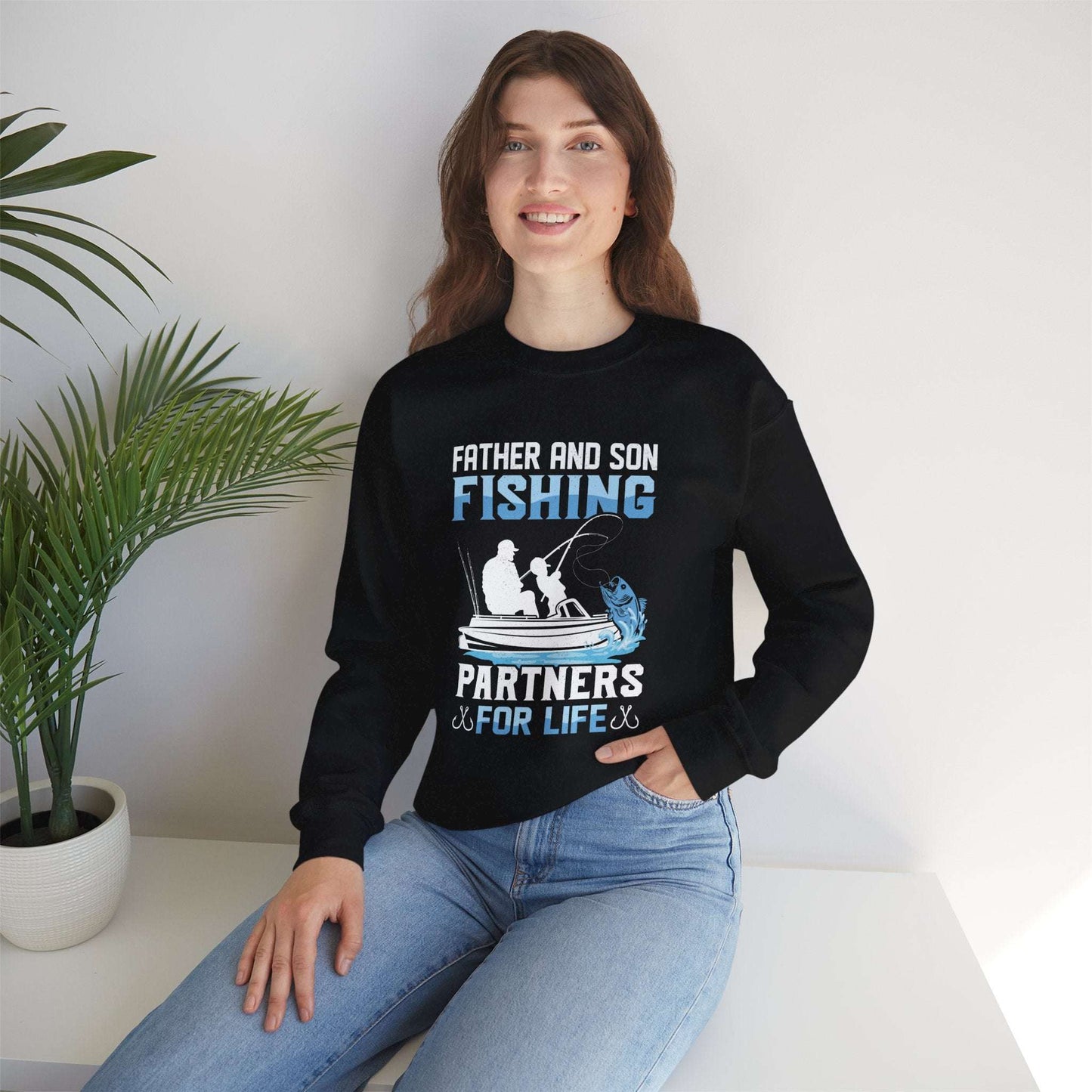 Fishing for Life Crewneck Sweatshirt - Ideal for Anglers & Outdoor Enthusiasts