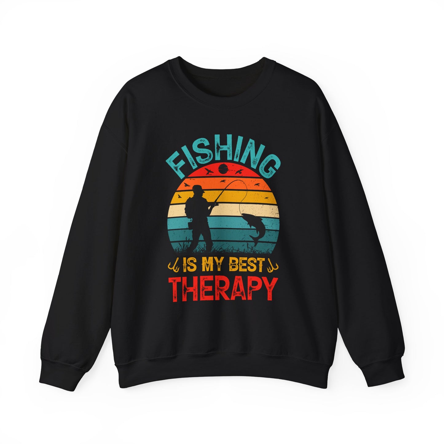Fishing Is My Best Therapy Crewneck Sweatshirt - Unisex Heavy Blend™