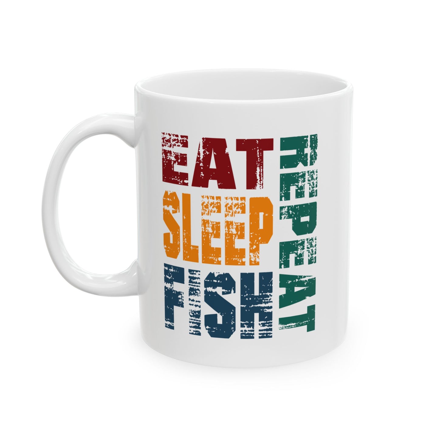 Coffee Lover's Ceramic Mug - "Eat, Sleep, Repeat" - Perfect for Home and Office