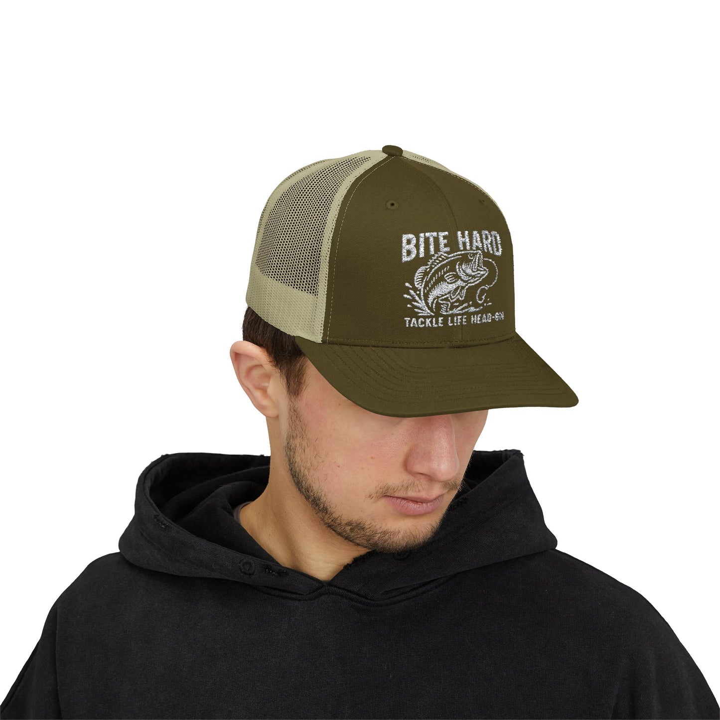 Snapback Trucker Cap - Bite Hard Tackle Like Head On