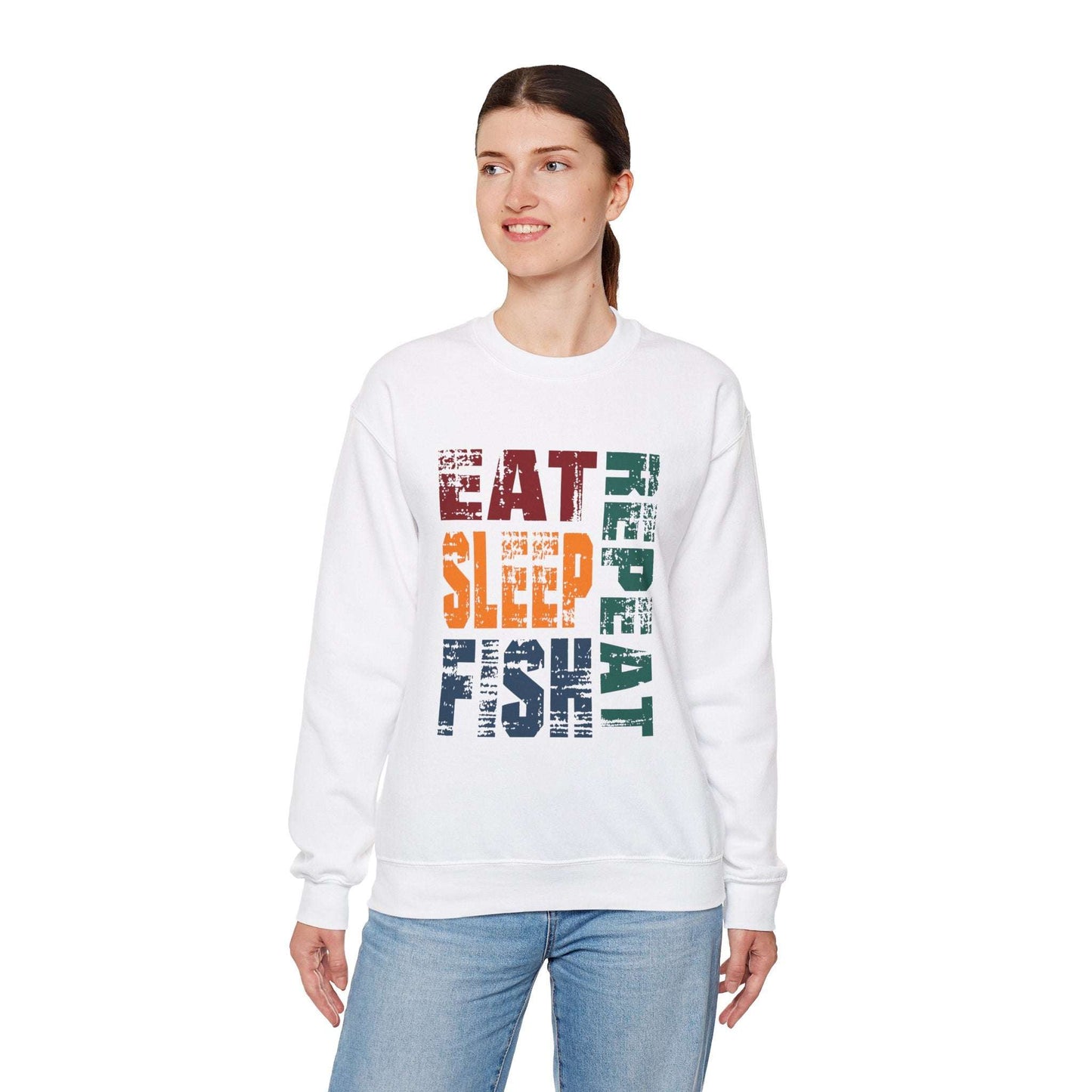 Unisex Heavy Blend™ Crewneck Sweatshirt - Eat Sleep Repeat Fish