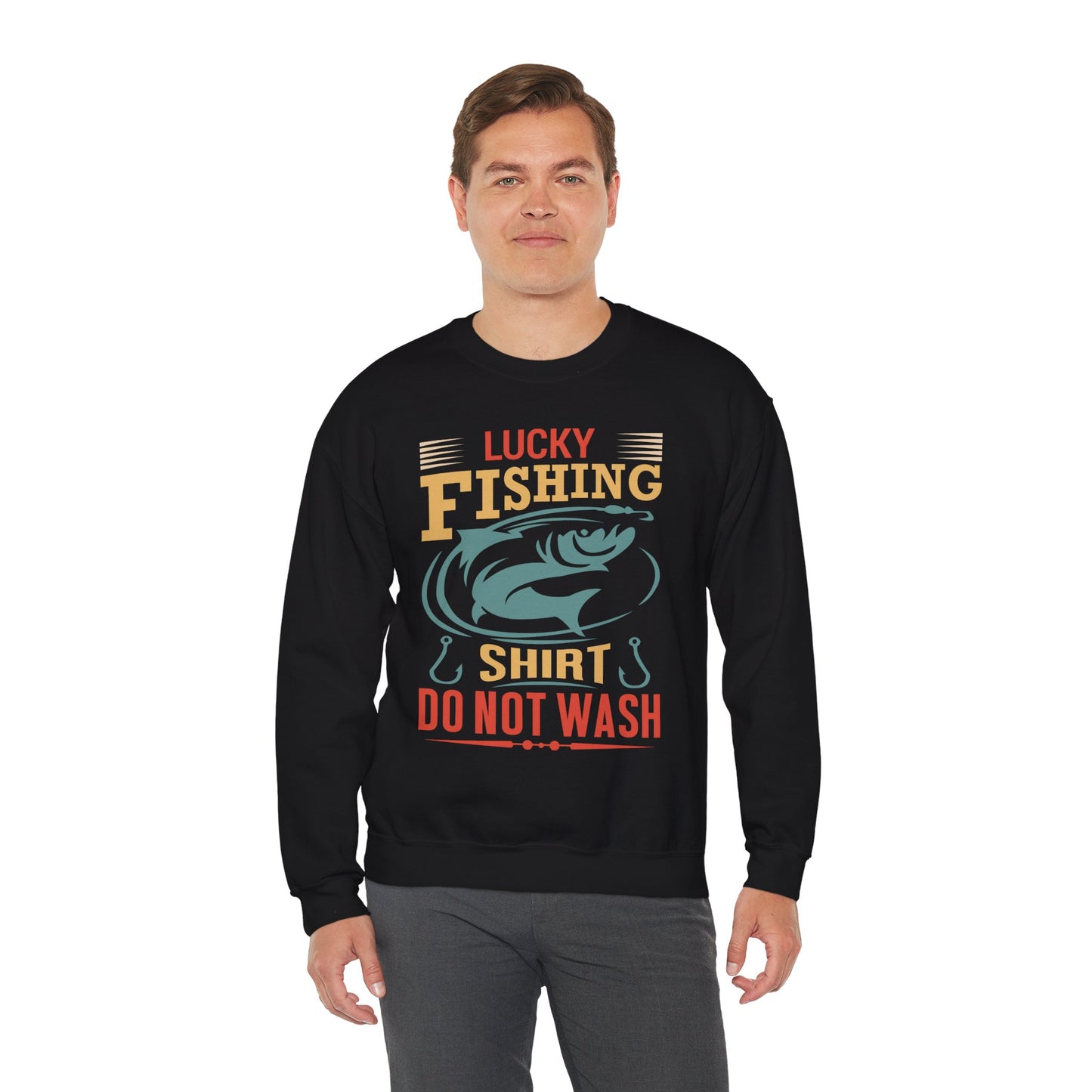 Lucky Fishing Crewneck Sweatshirt - Perfect Gift for Anglers