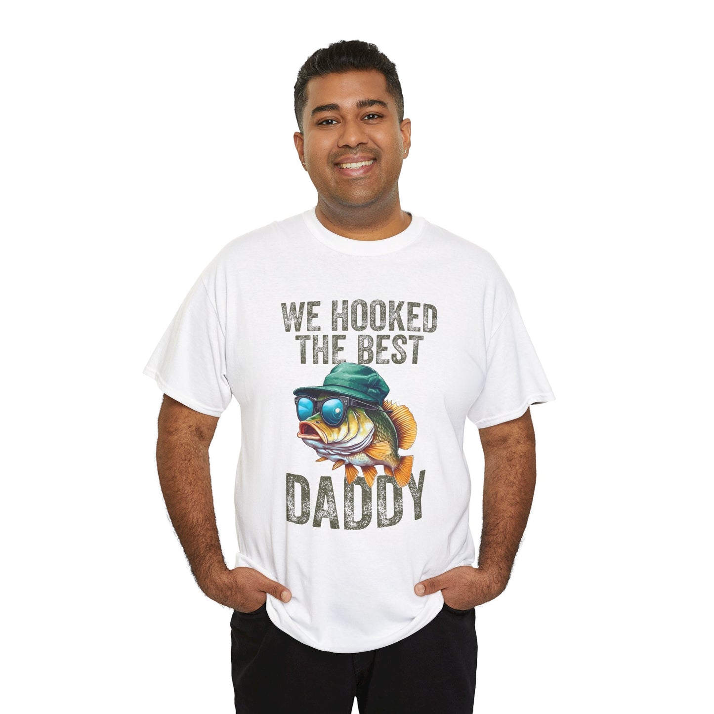 Fishing Dad Unisex Heavy Cotton Tee - We Hooked the Best Daddy Shirt