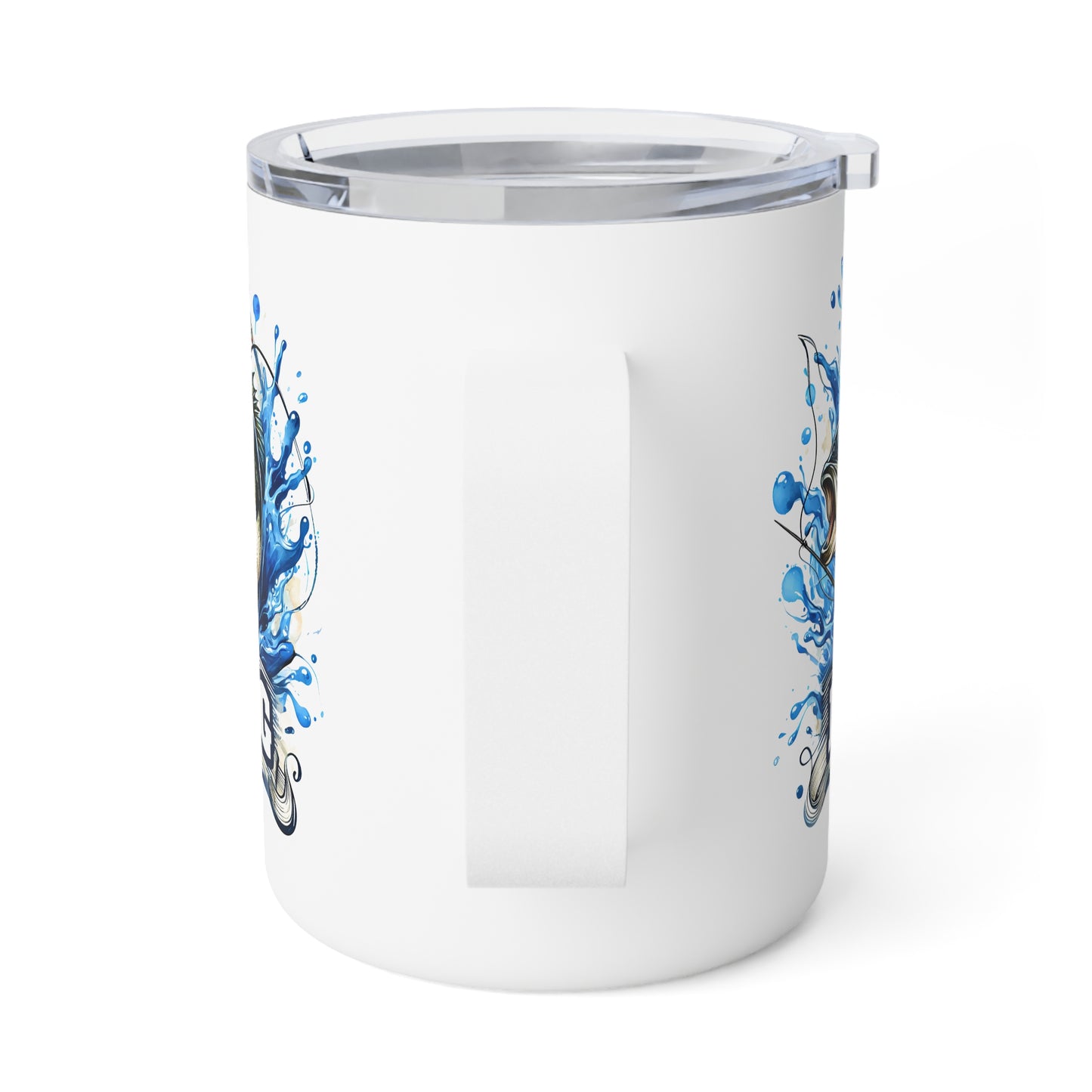 Fishing Enthusiast Insulated Coffee Mug - 10oz with Aquatic Design